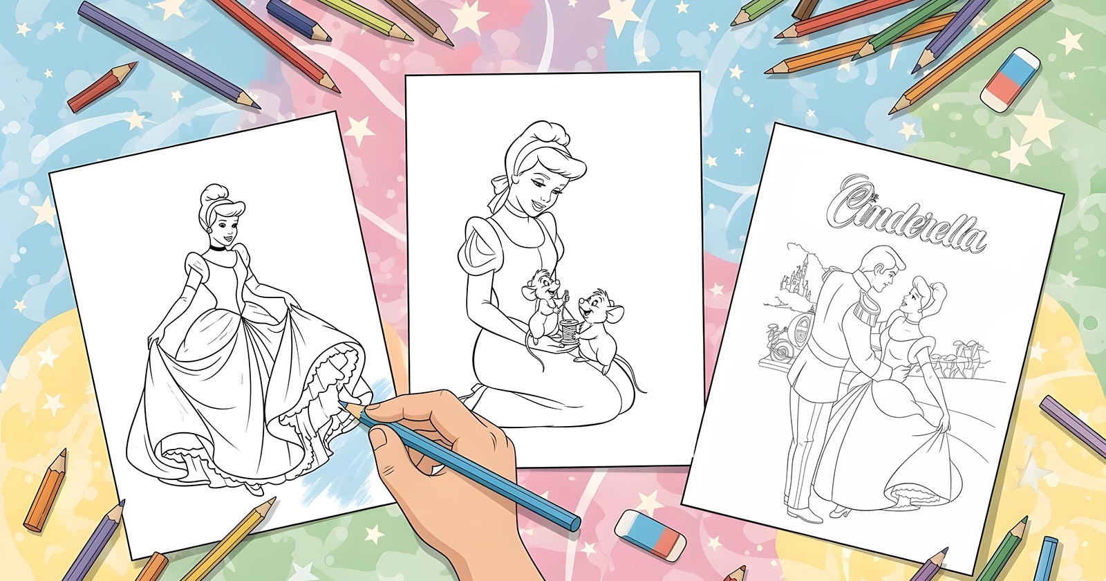Printable Coloring Pages for Cinderella
