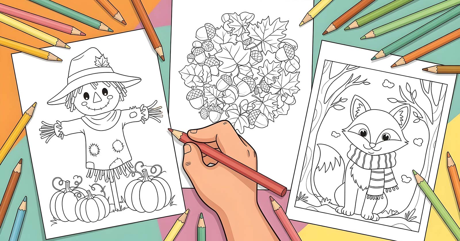 Printable Coloring Pages for Autumn and Fall