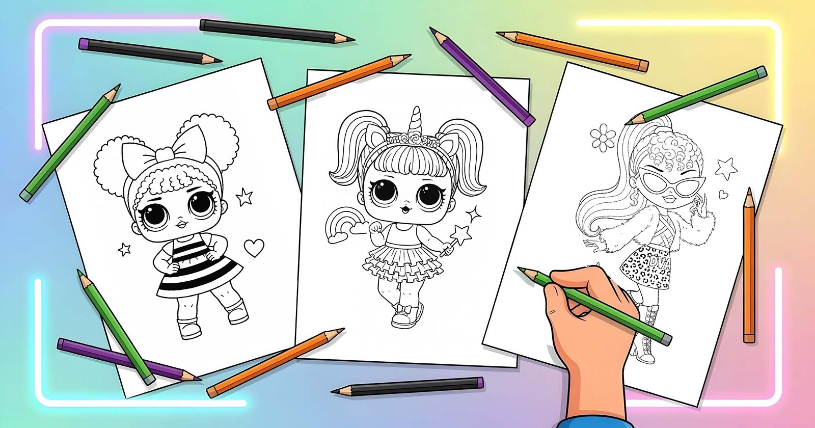 Printable Coloring Pages for LOL Surprise