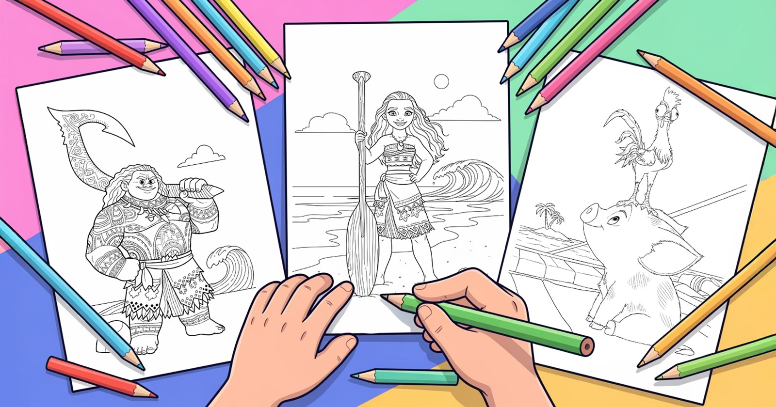Printable Coloring Pages for Moana