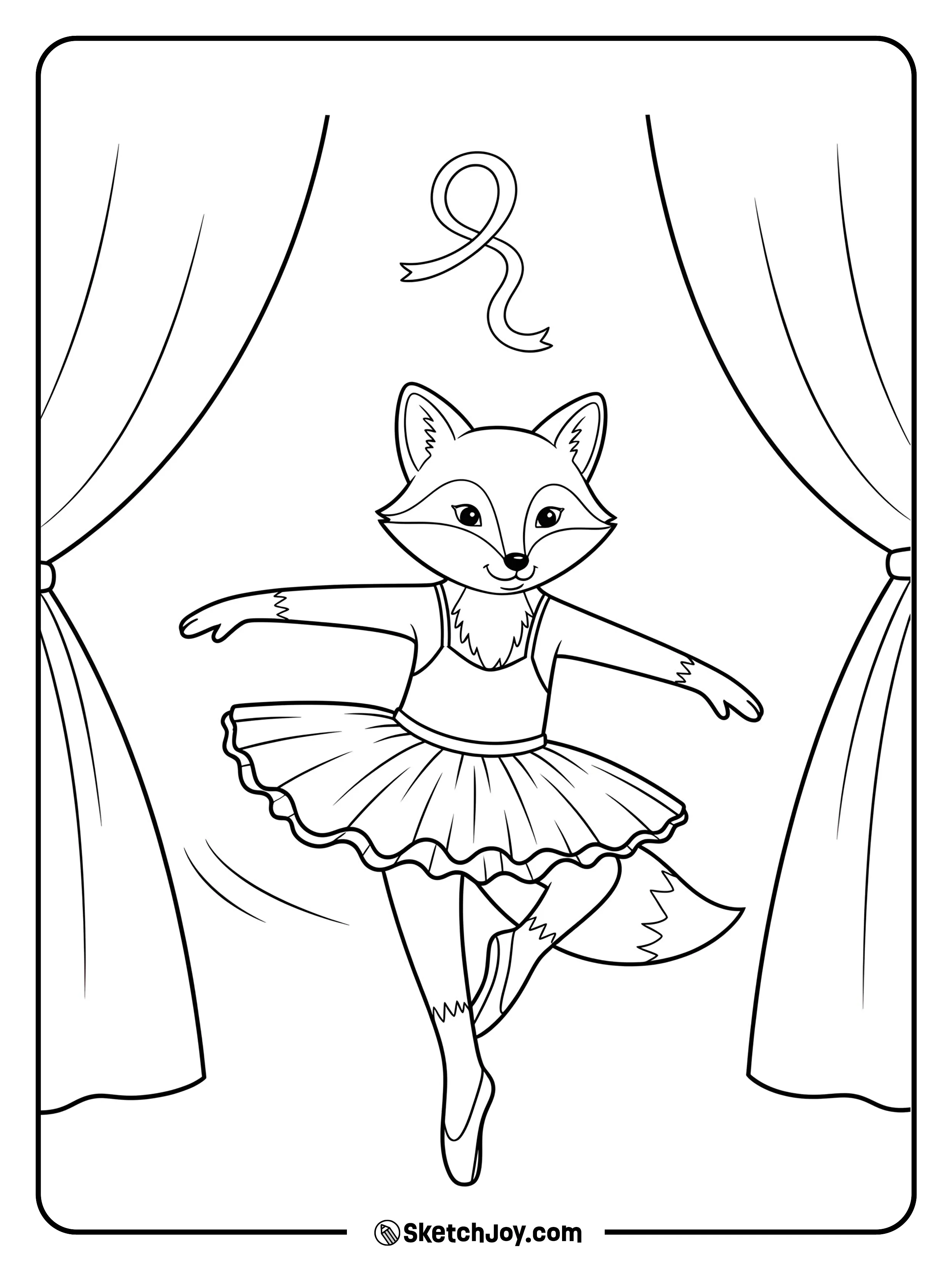 A fox balances on toes in a light twirl