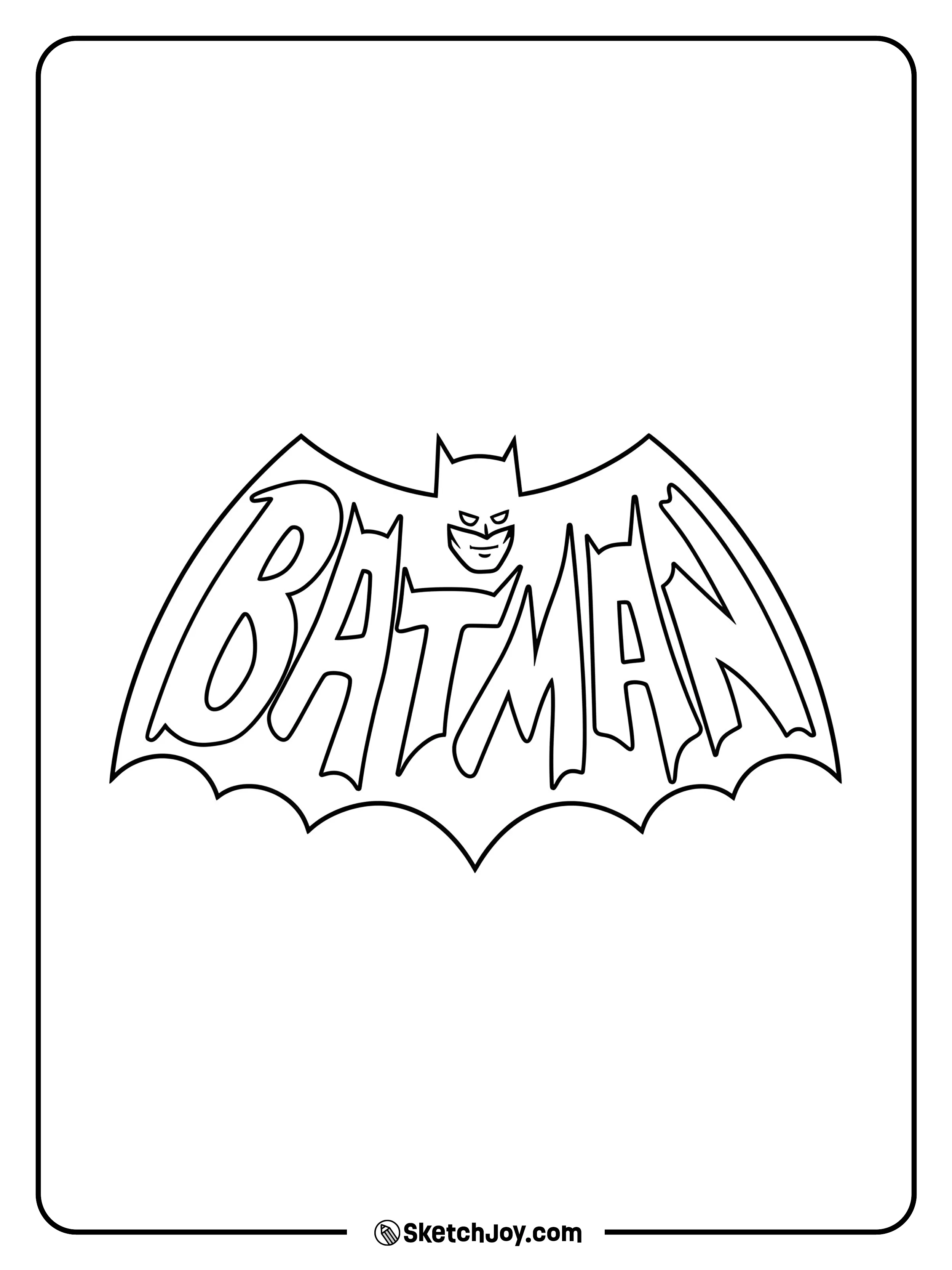 Bold Batman word art shaped like a wide bat