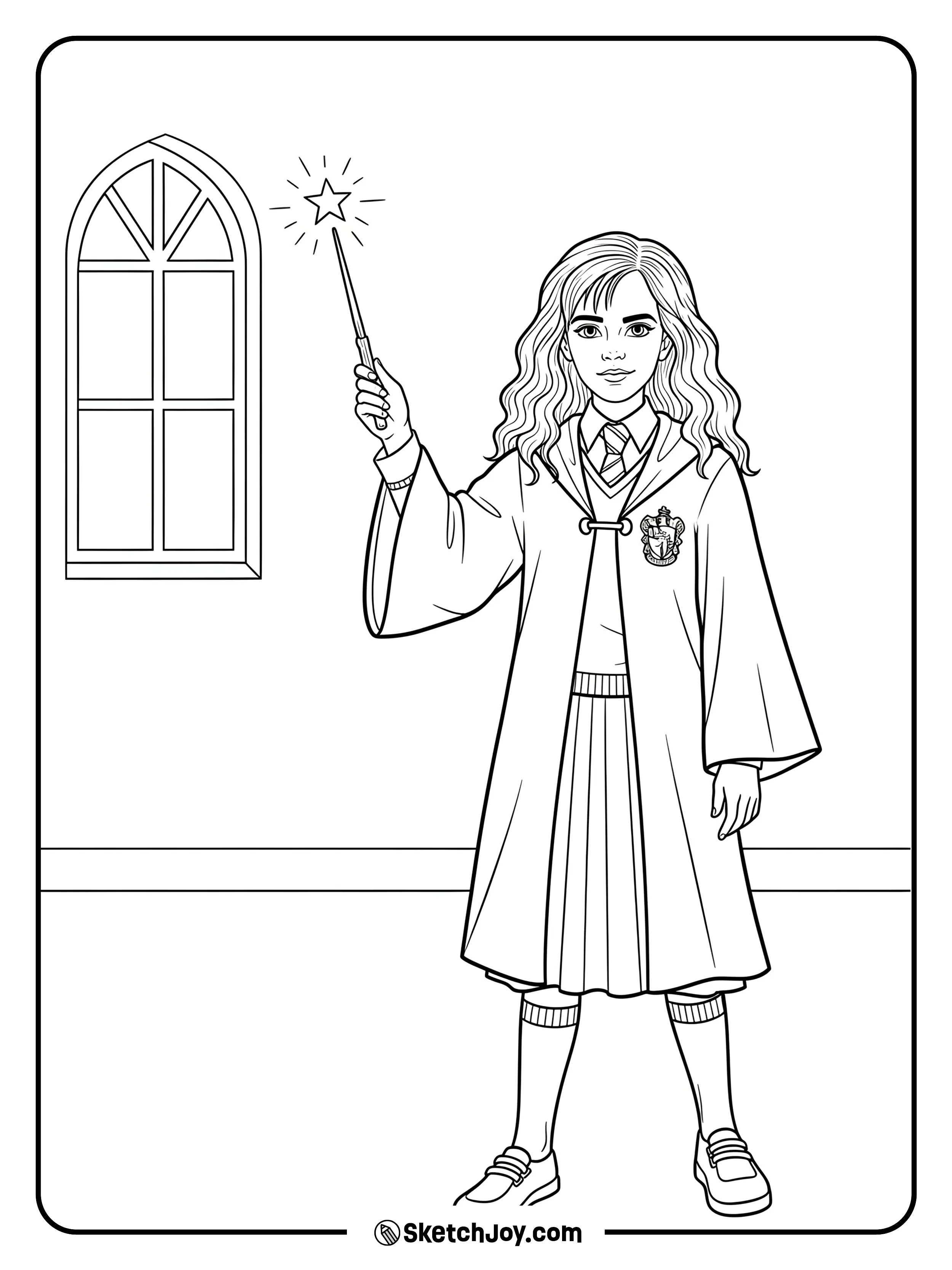 Hermione lifts her wand and makes a small light in a quiet spot.