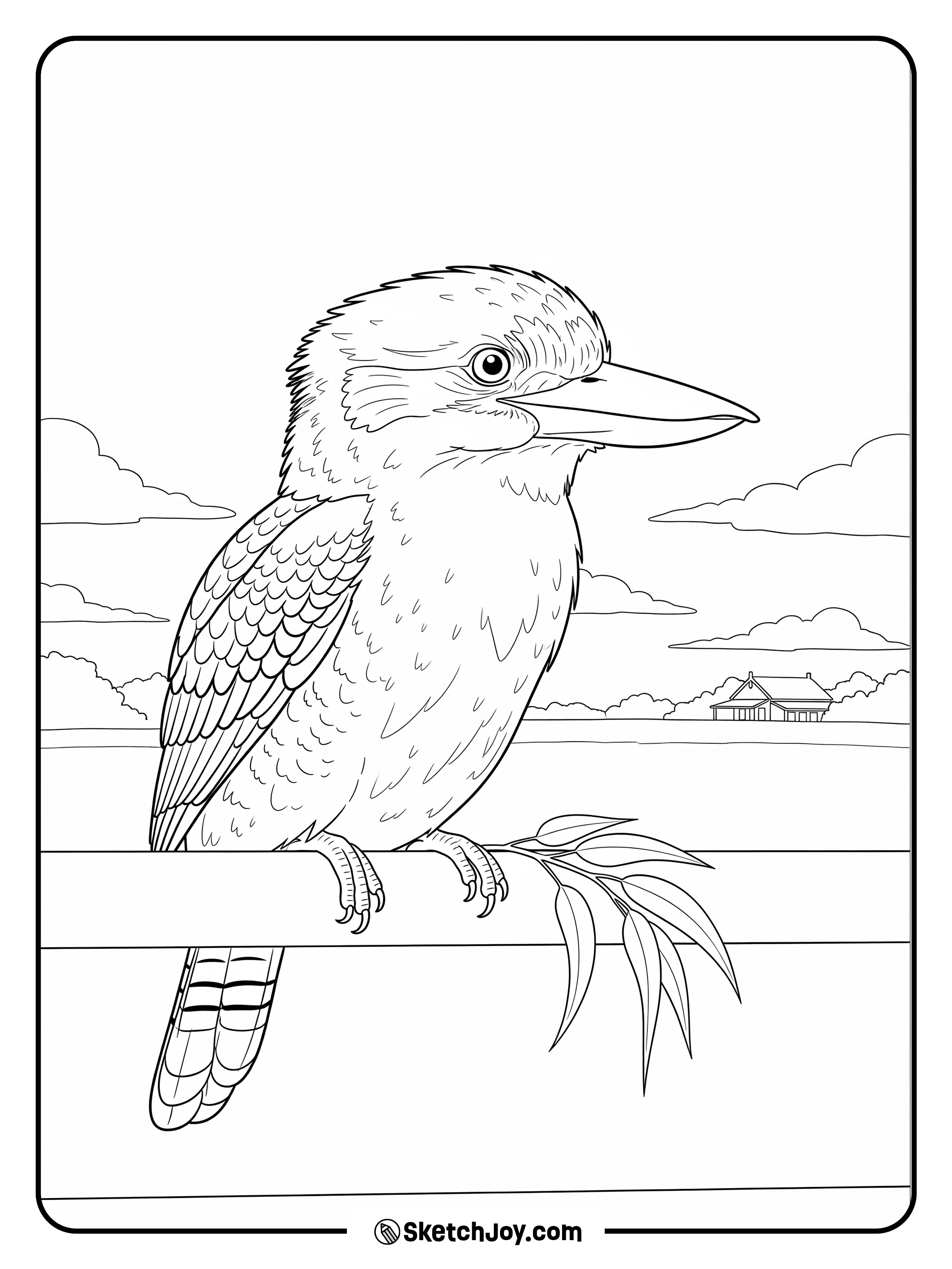 A stocky bird sits on a wood rail.