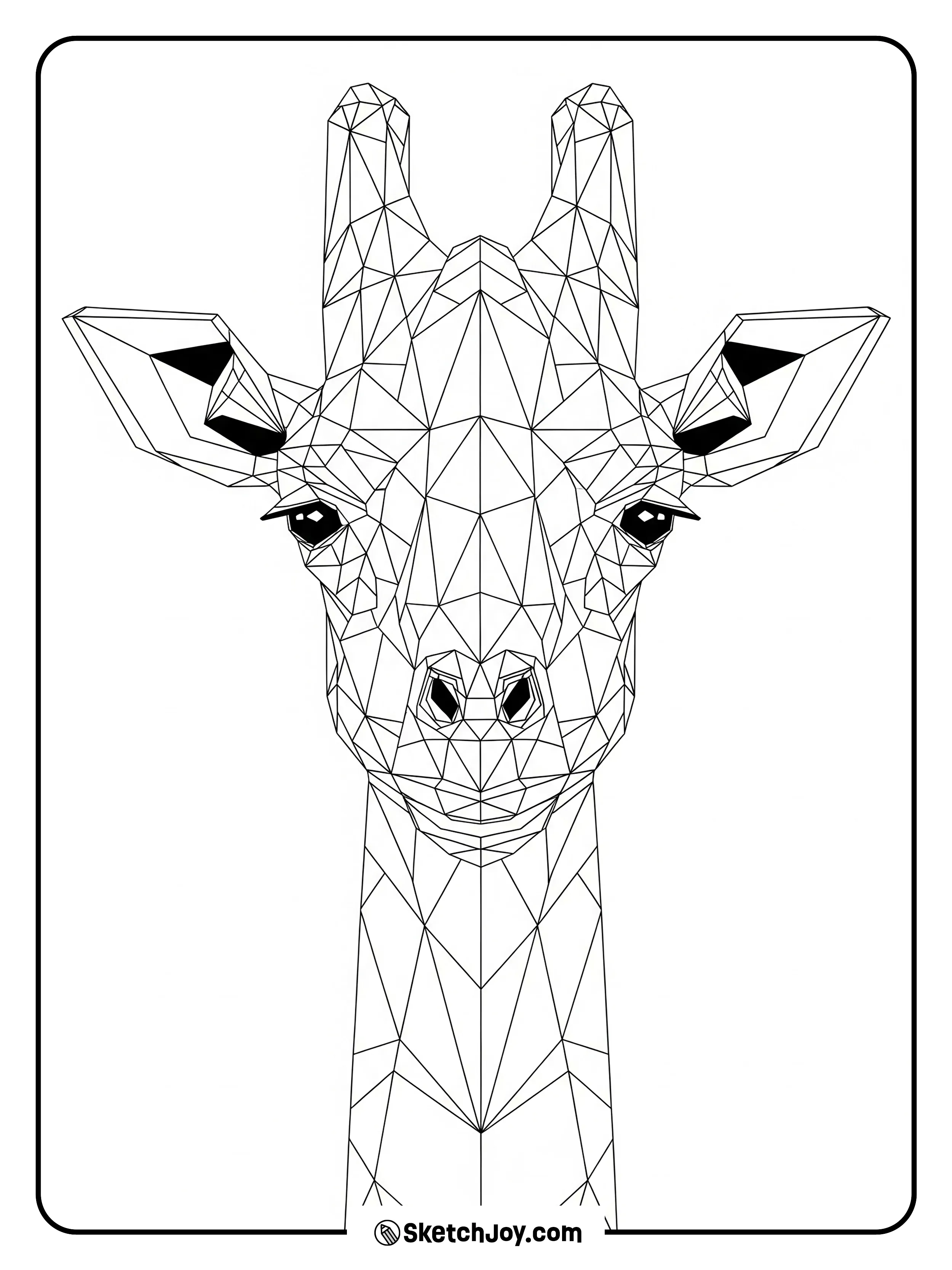 A stylized head made of simple triangles.