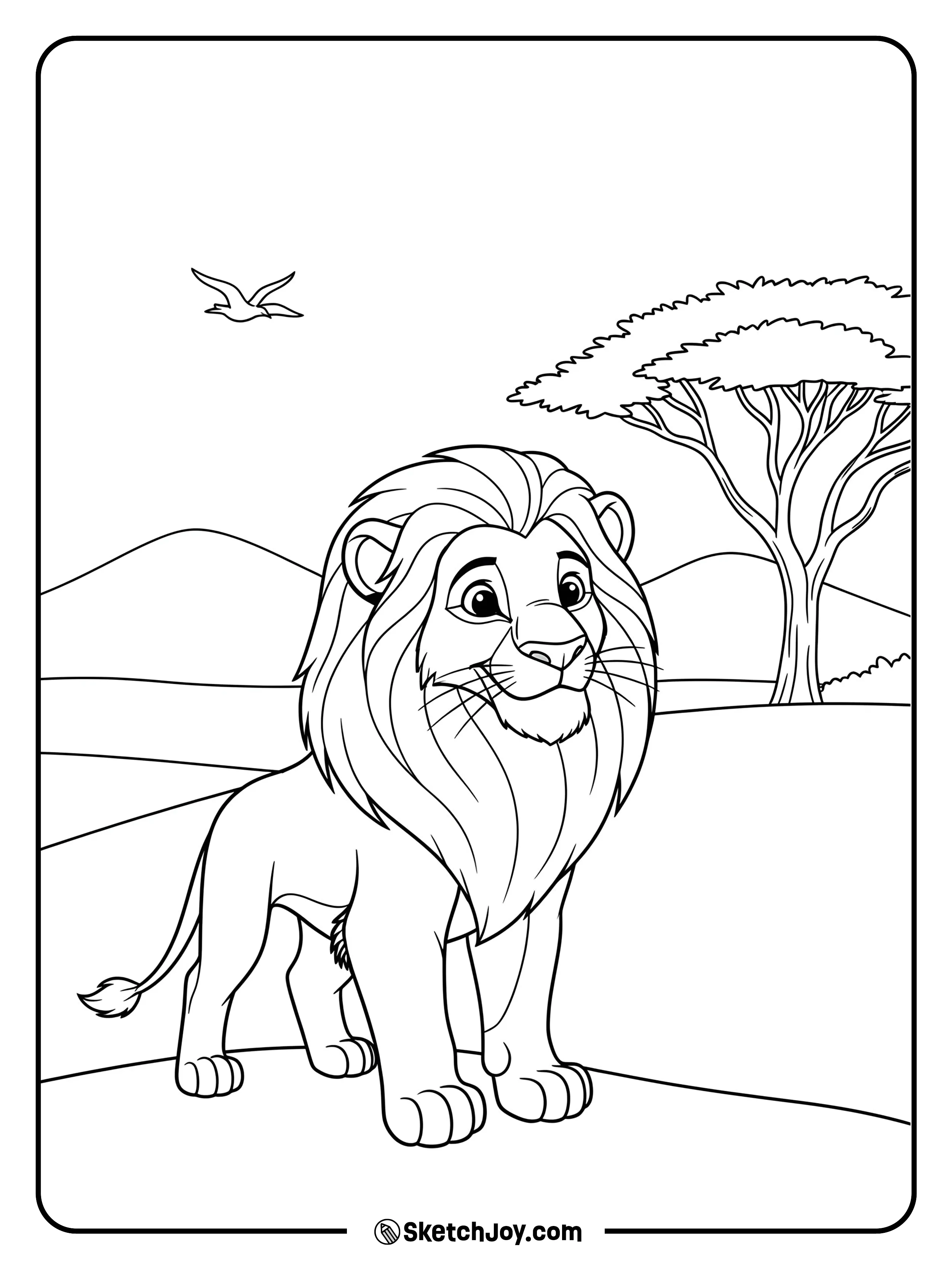 A proud young male stands on a ridge as the breeze lifts his mane.