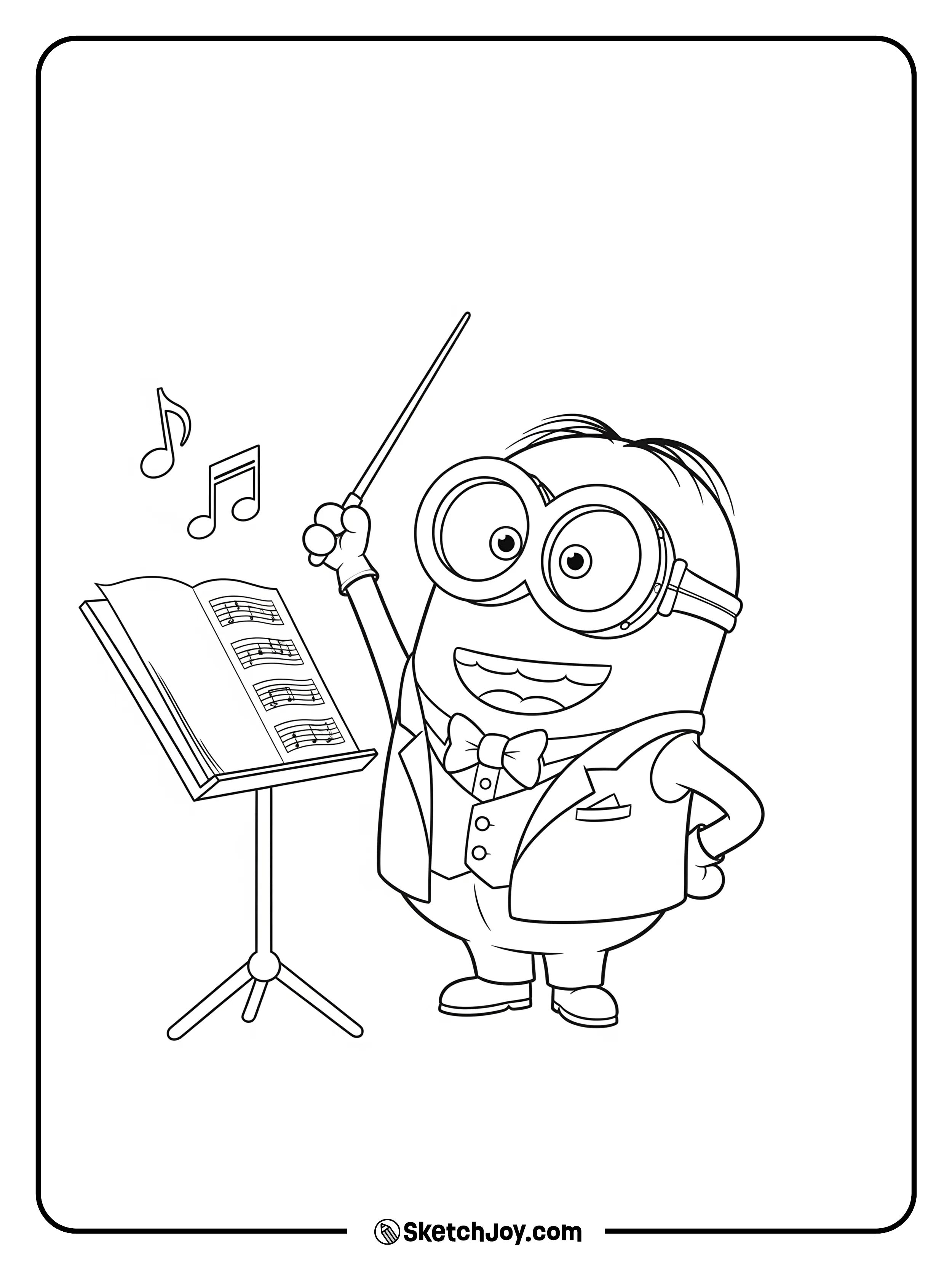 Kevin waves a baton at a single music stand.