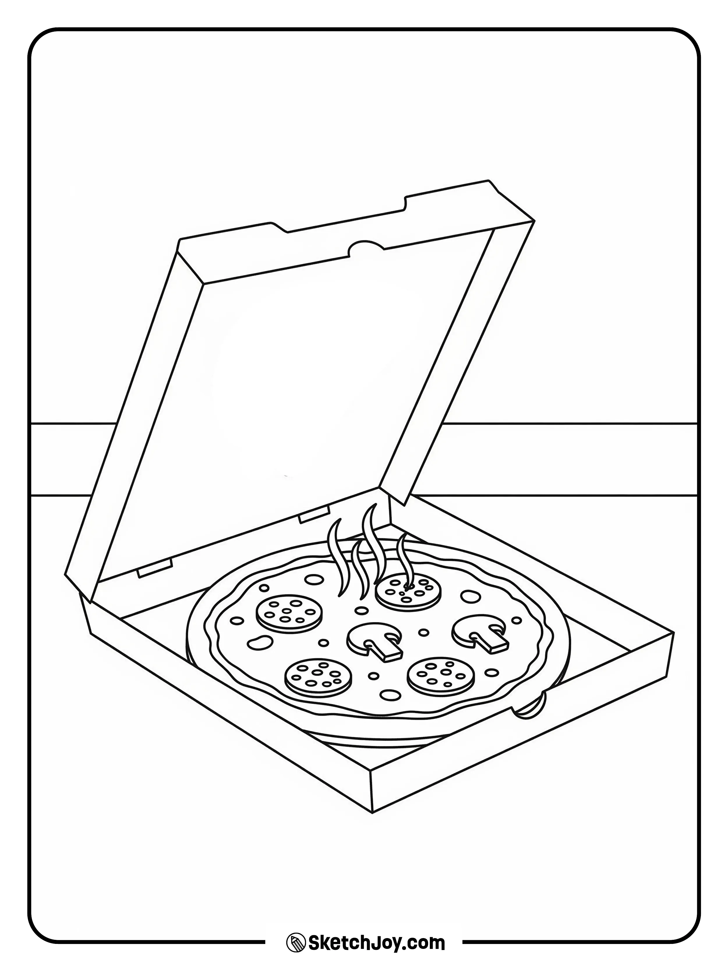 A fresh pie inside a simple takeout box.