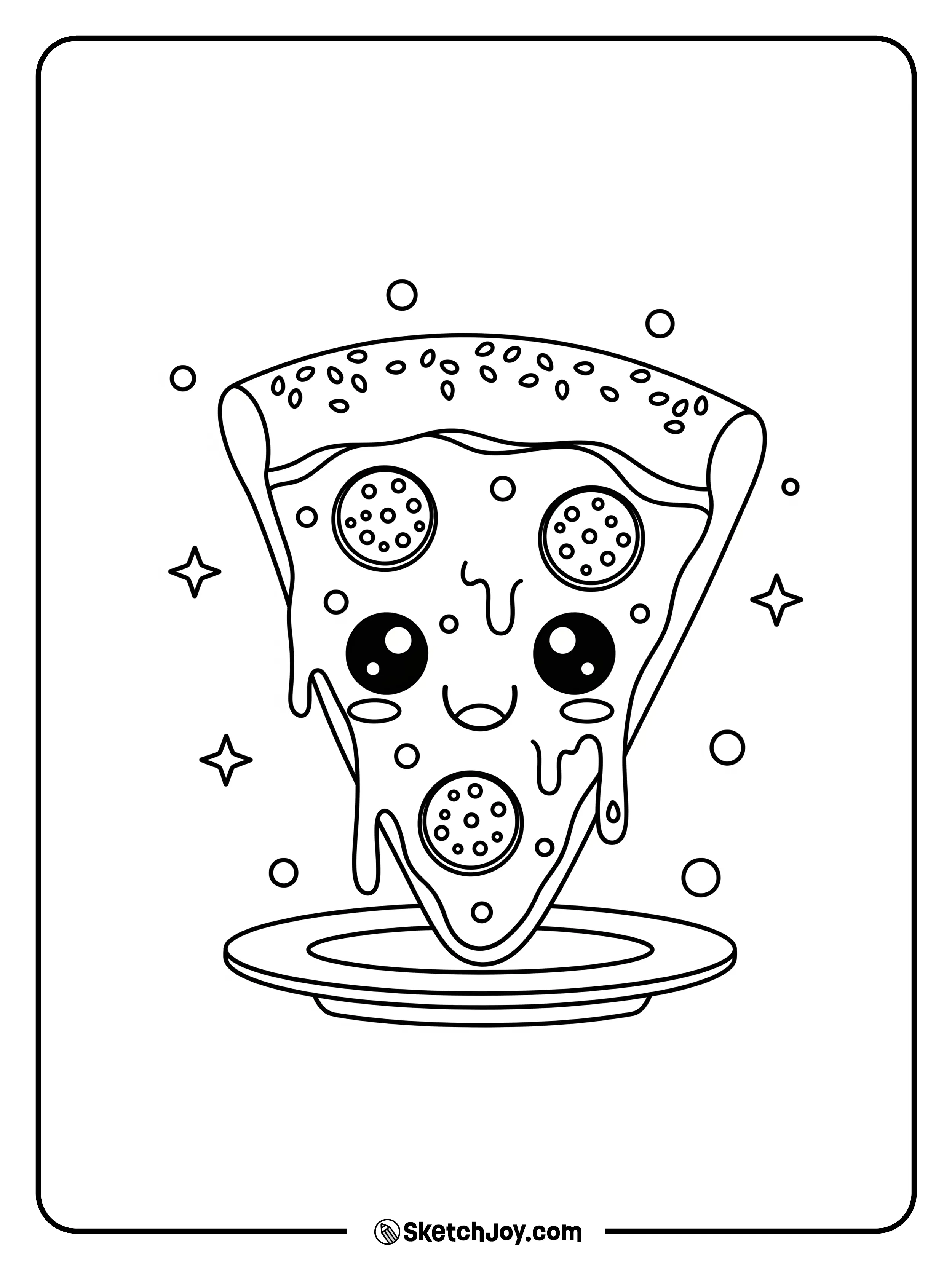 A cute slice with big eyes and a happy grin.