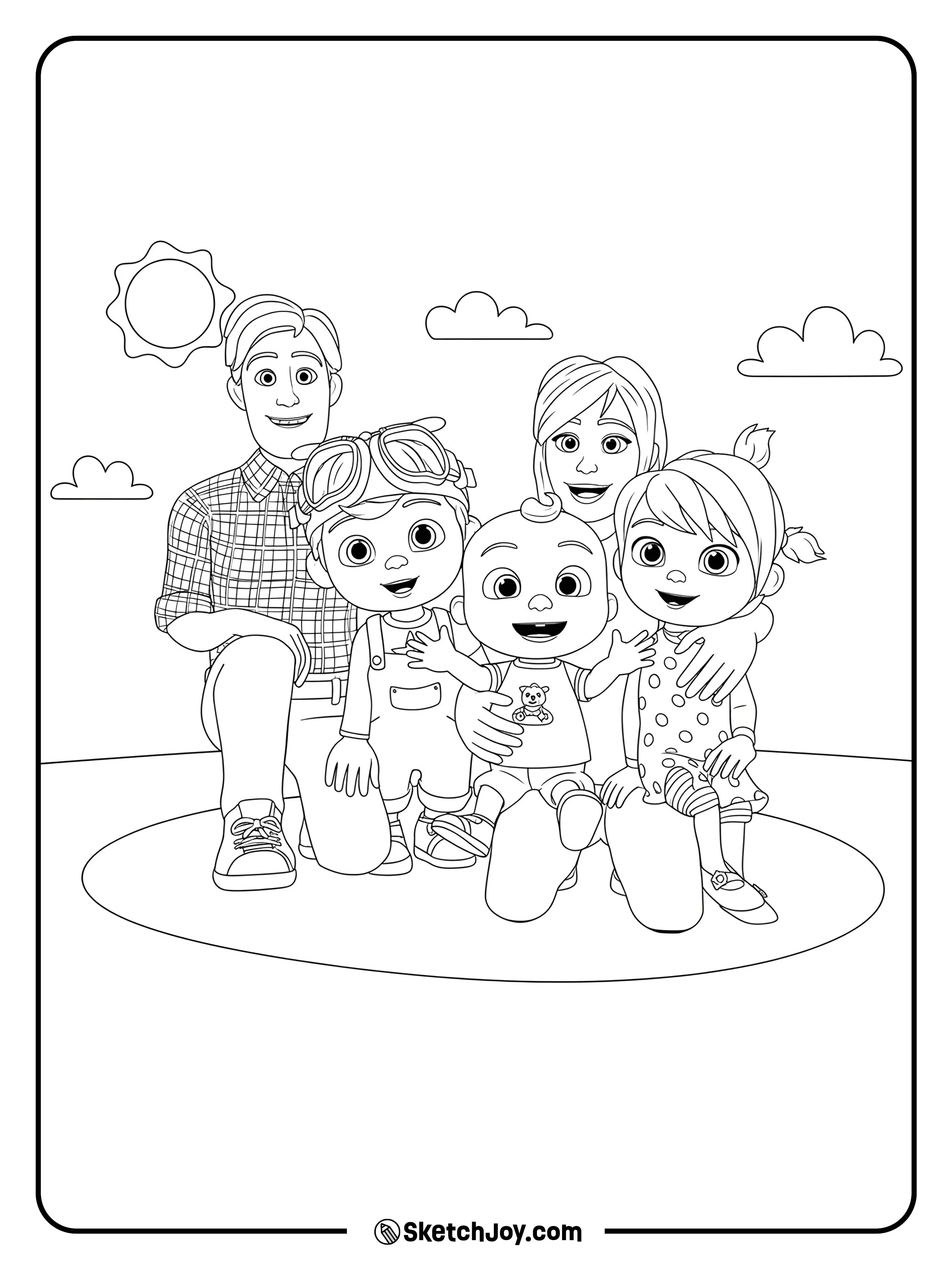 JJ sits up front with open arms while TomTom and YoYo kneel beside him.