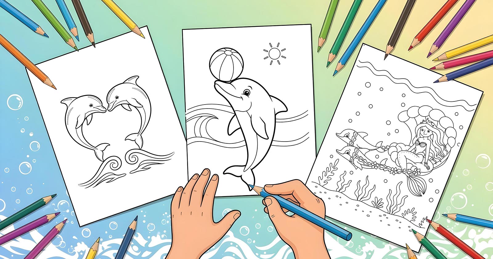Printable Coloring Pages for Dolphin