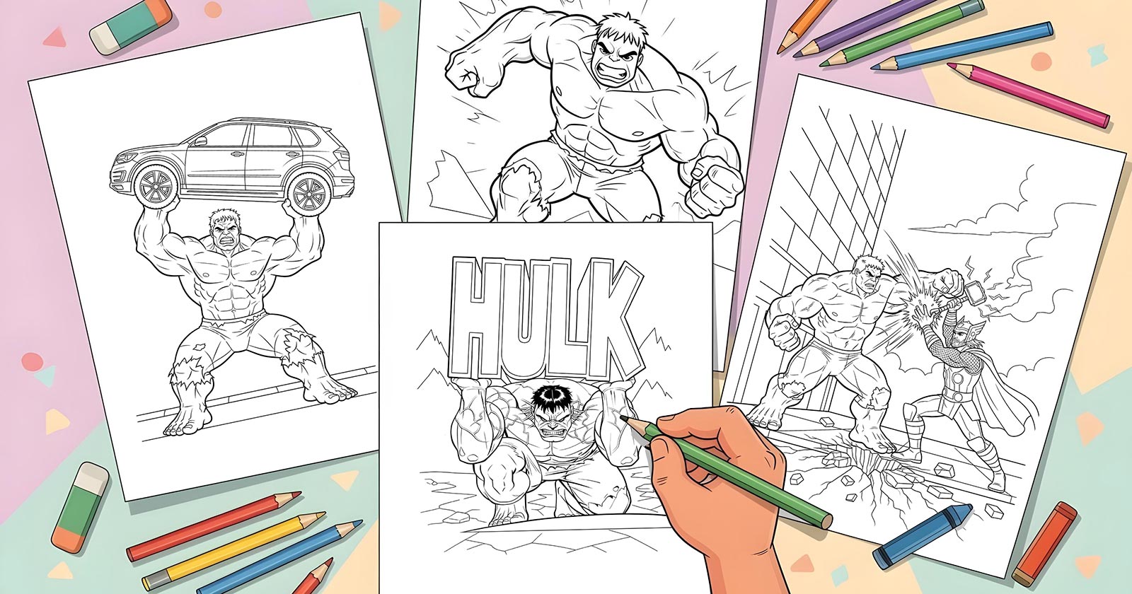 Printable Coloring Pages for Hulk