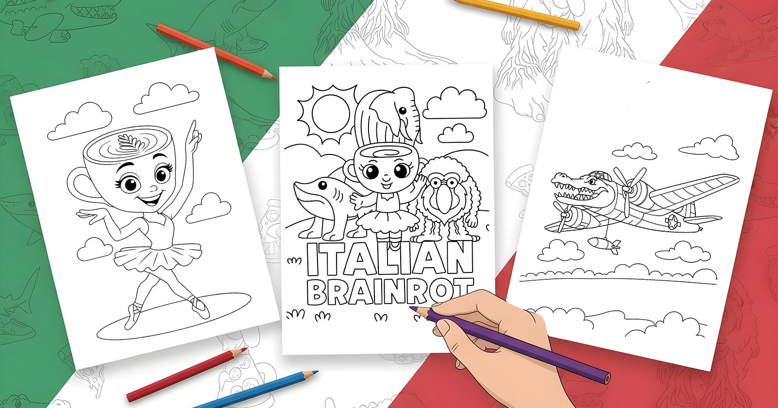 Printable Coloring Pages for Italian Brainrot