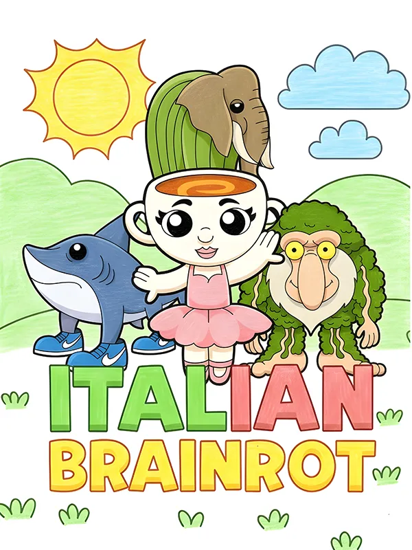 Italian Brainrot Coloring Pages