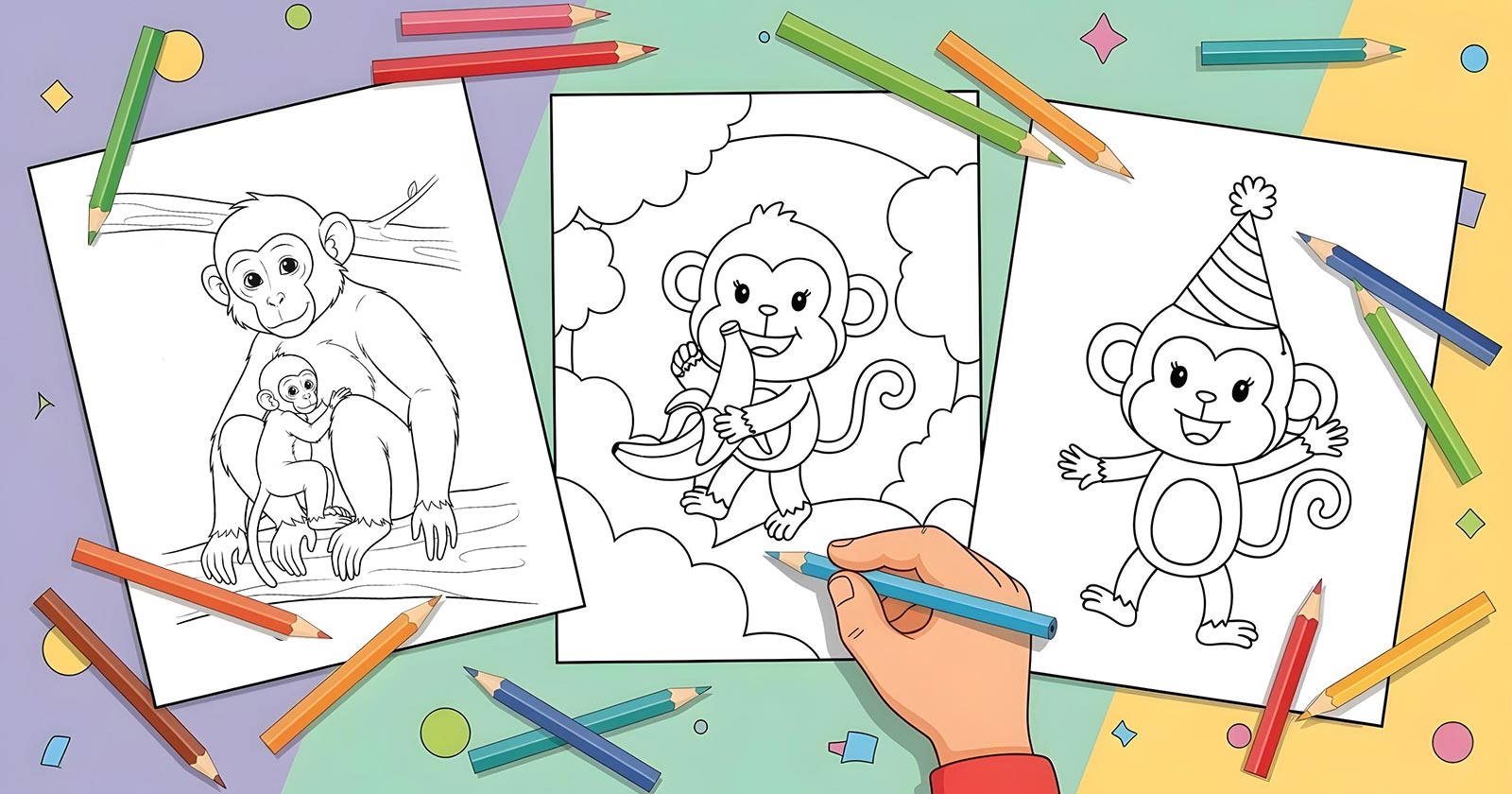 Printable Coloring Pages for Monkey