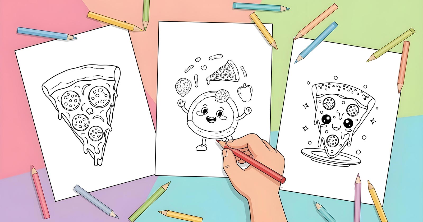 Printable Coloring Pages for Pizza
