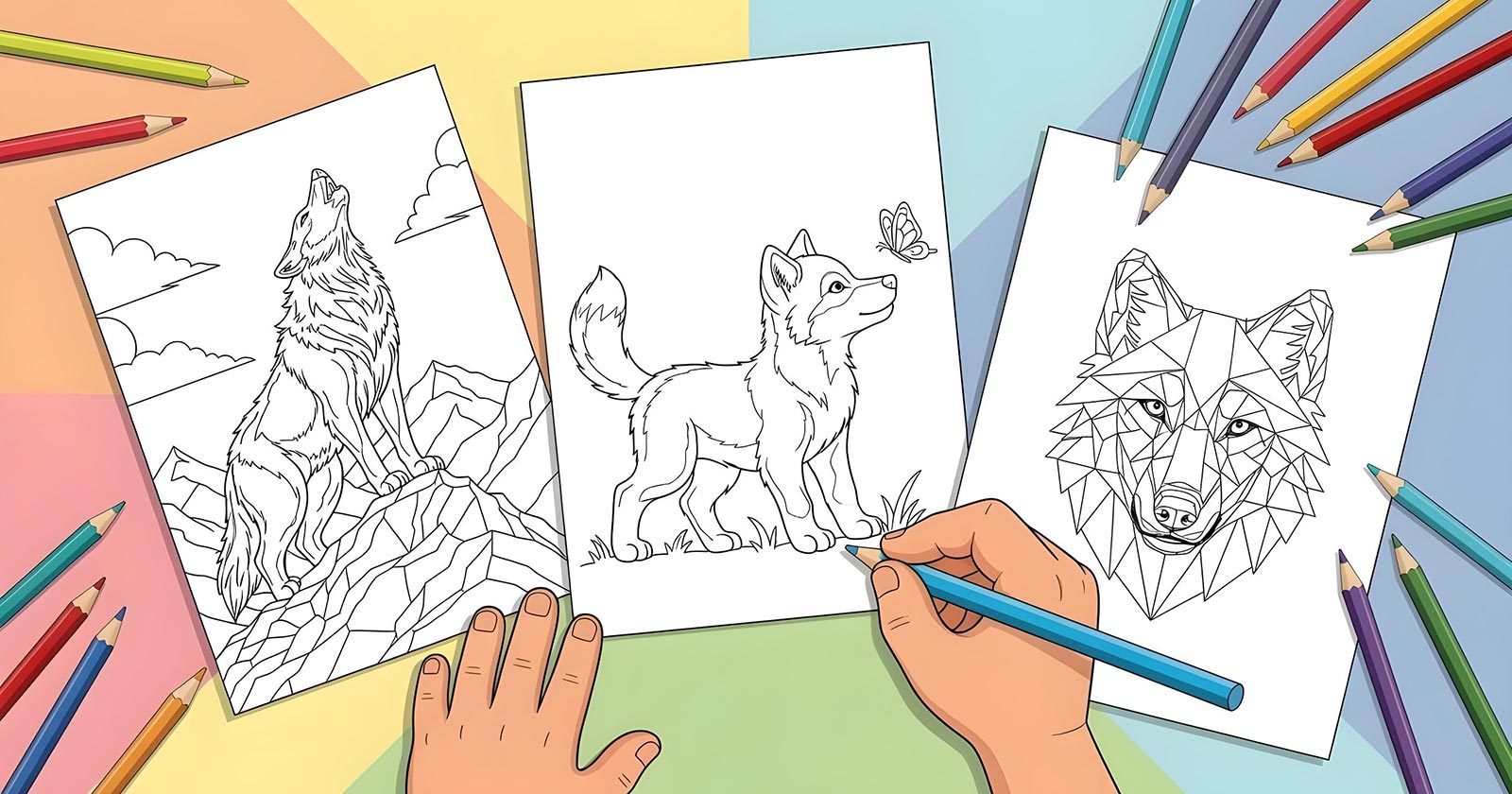 Printable Coloring Pages for Wolf