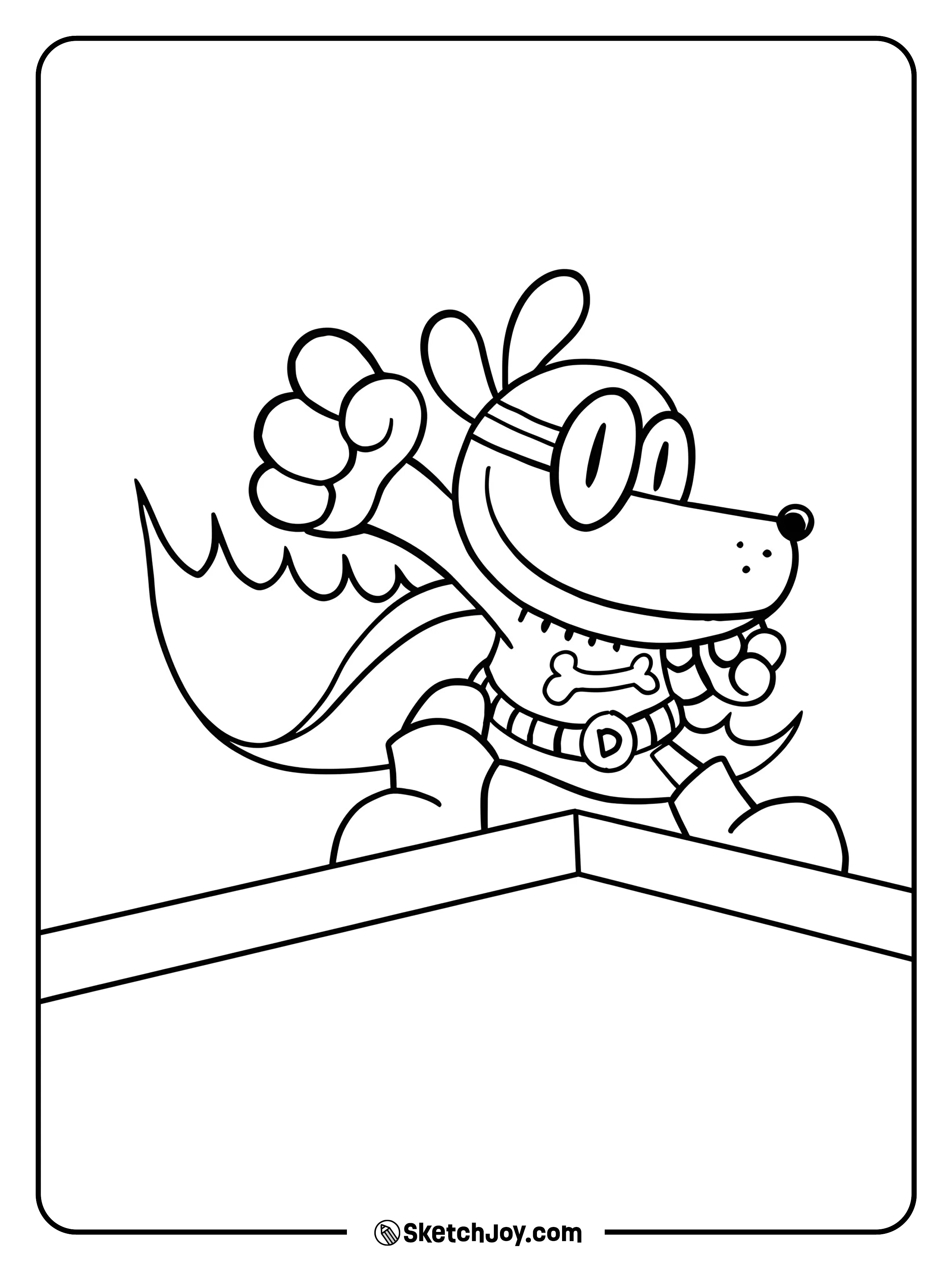 Dog Man, in his Supa Buddy suit, throws a brave punch from a roof edge.