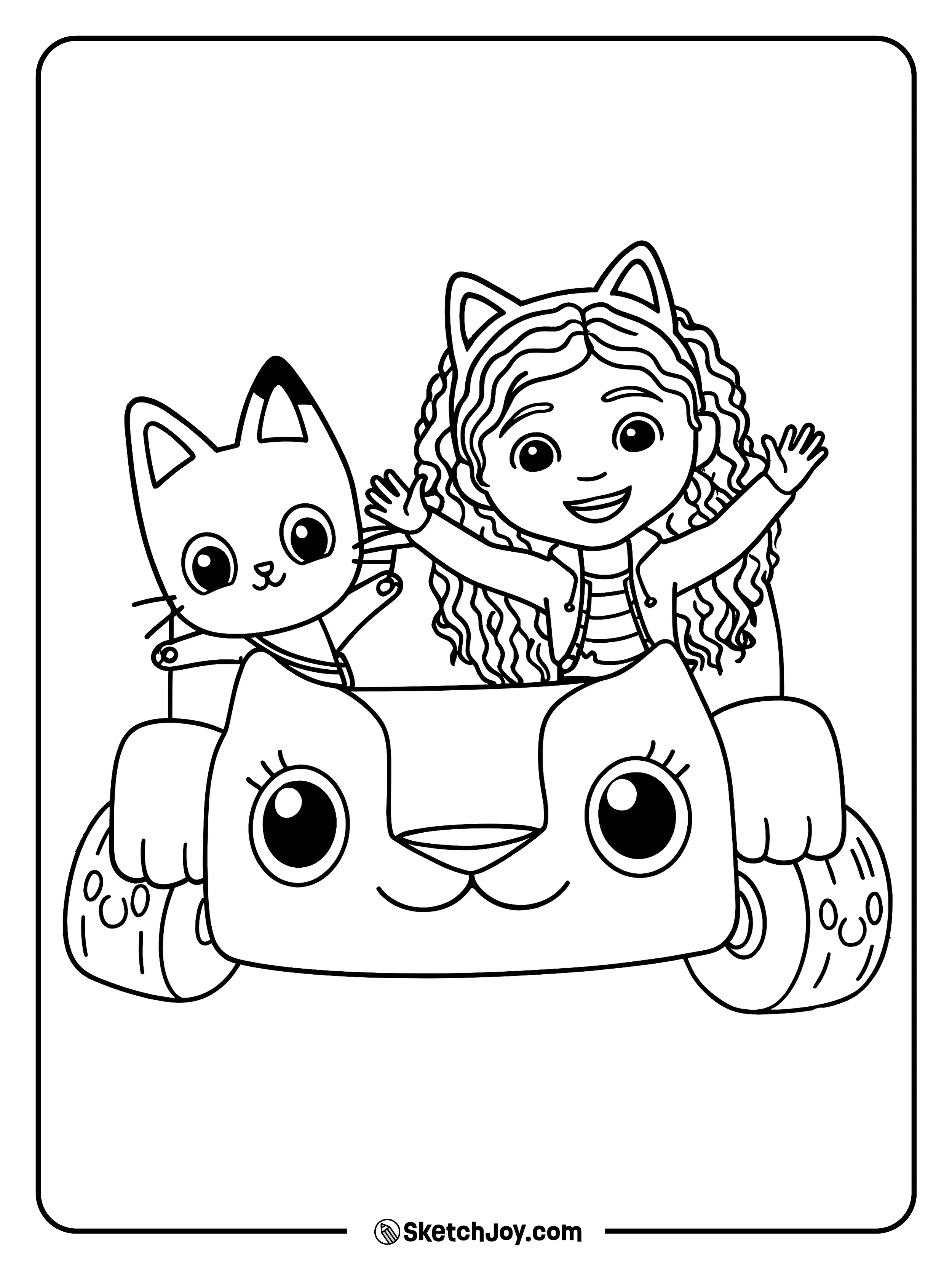 Gabby and Pandy wave as they cruise with Carlita.