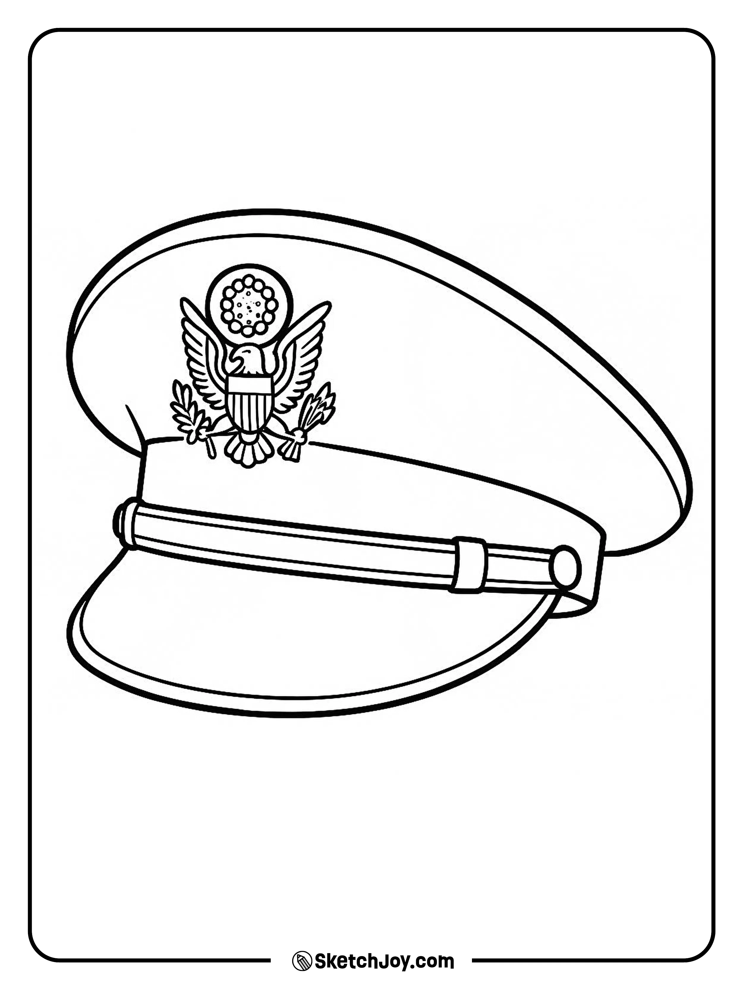 A classic U.S. service cap shown alone.