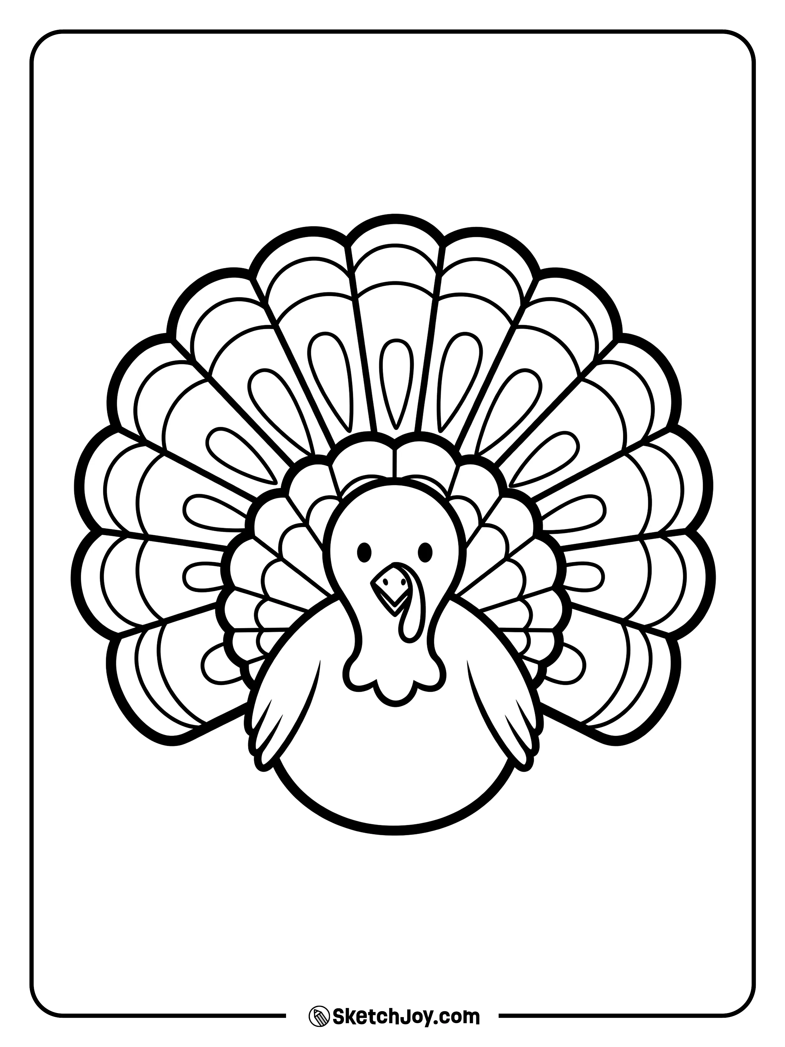 A centered turkey sits on a bold mandala ring.
