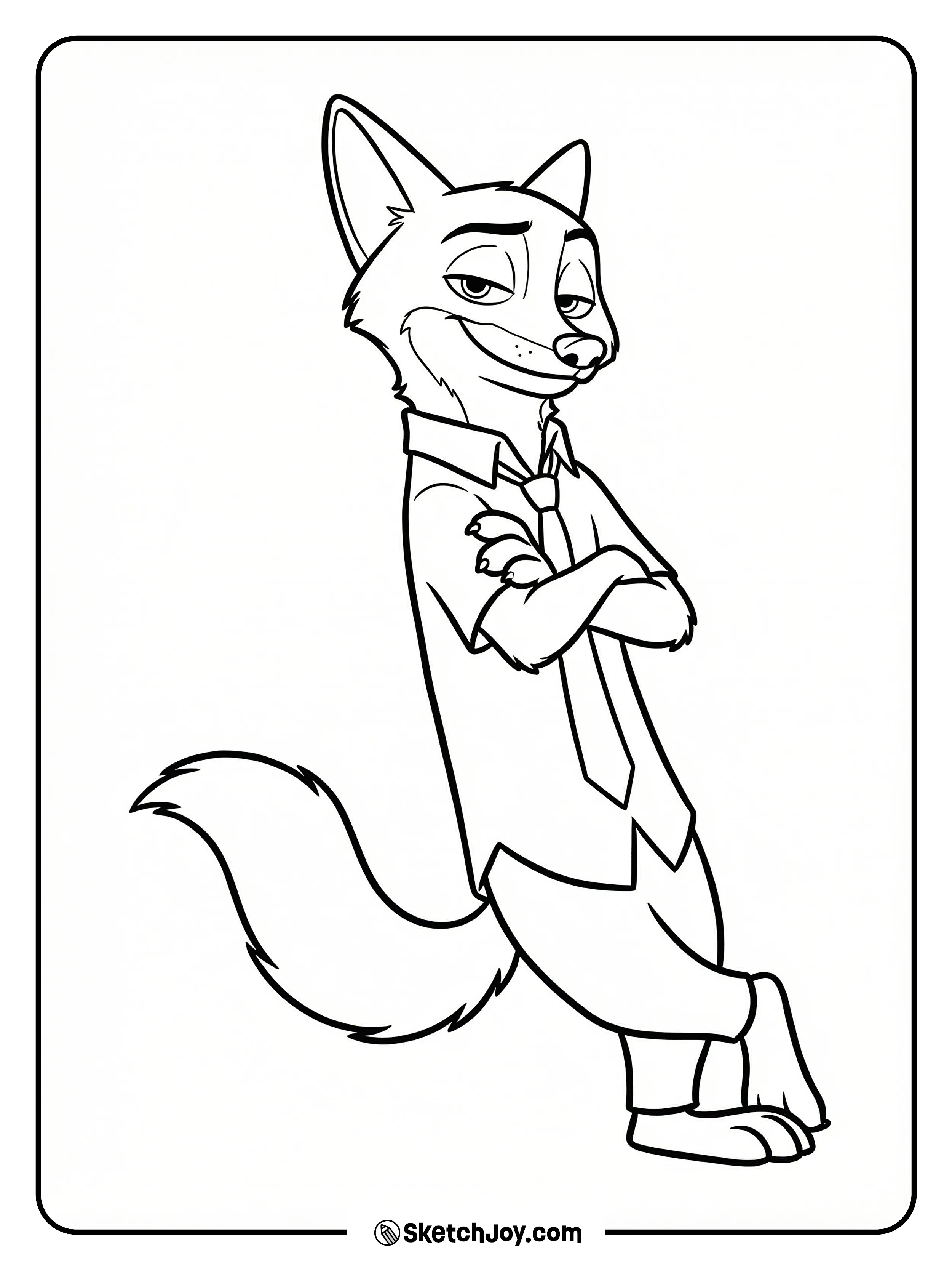 Nick leans against an invisible edge with folded arms and a half smile.