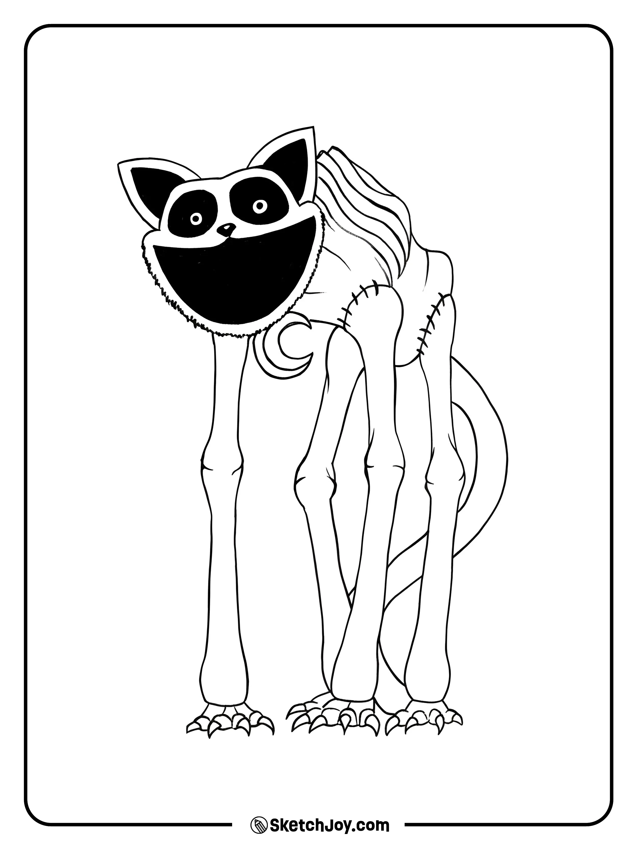 Nightmare CatNap stands in his thin monster form with long legs, sharp claws, and a wide dark grin.