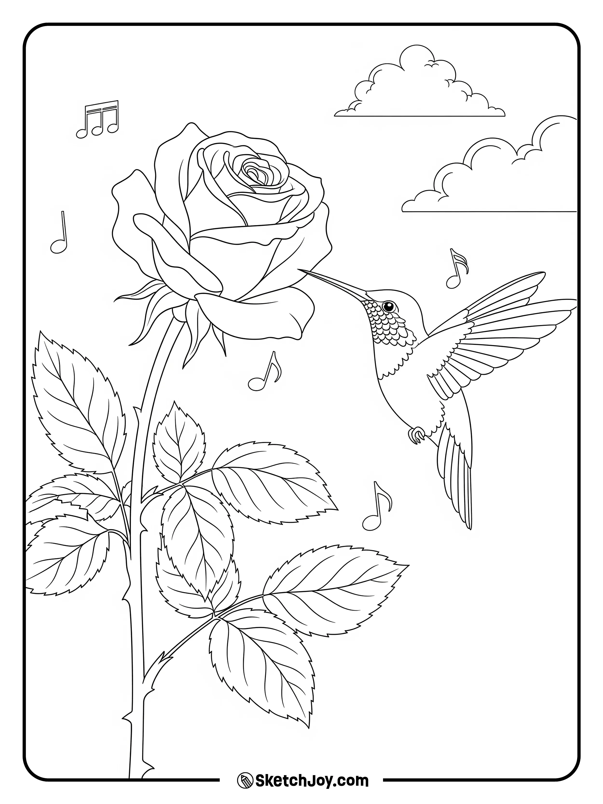 A small bird hovers near the bloom.