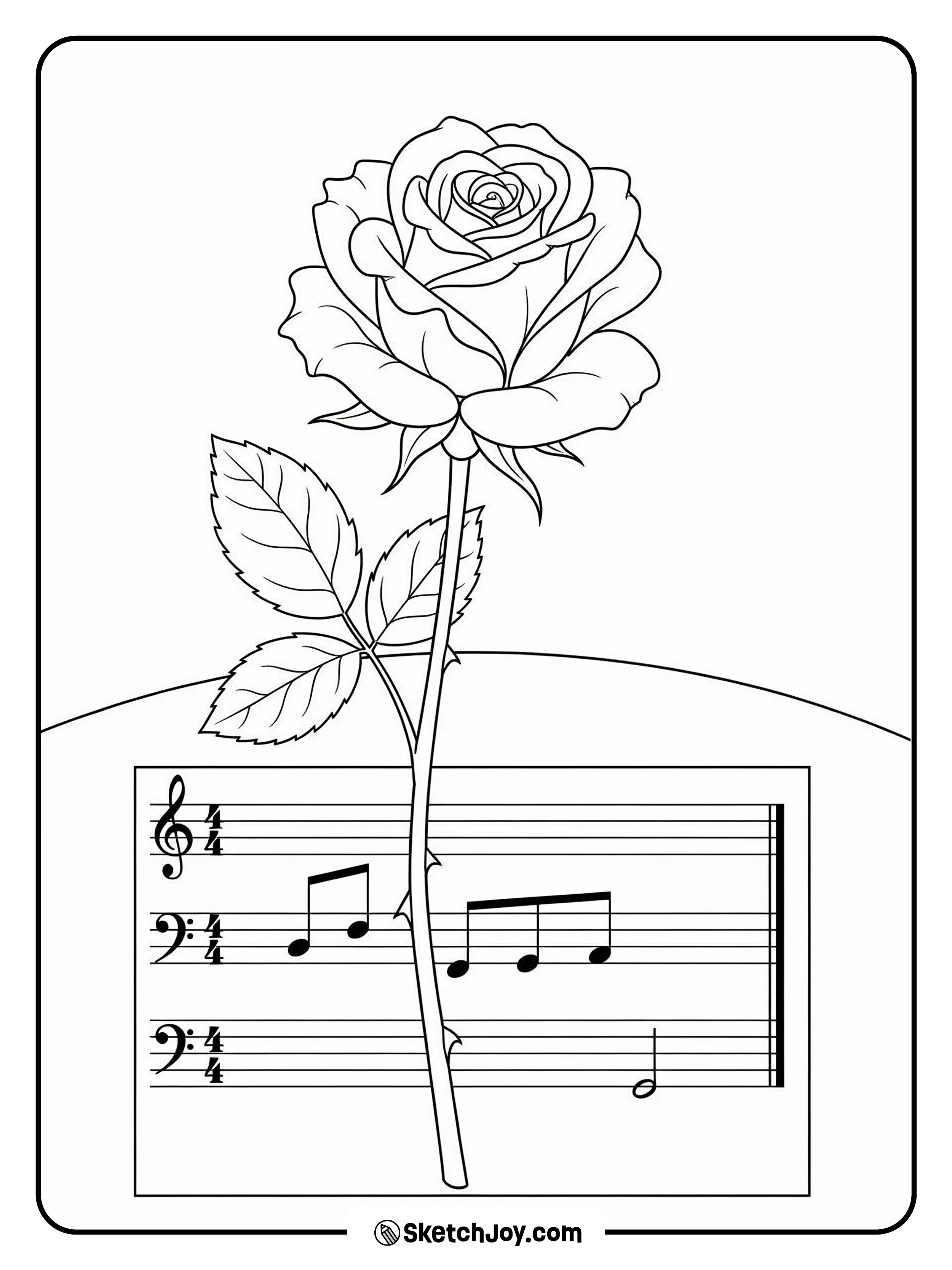 A stem lays across a page with a few notes.