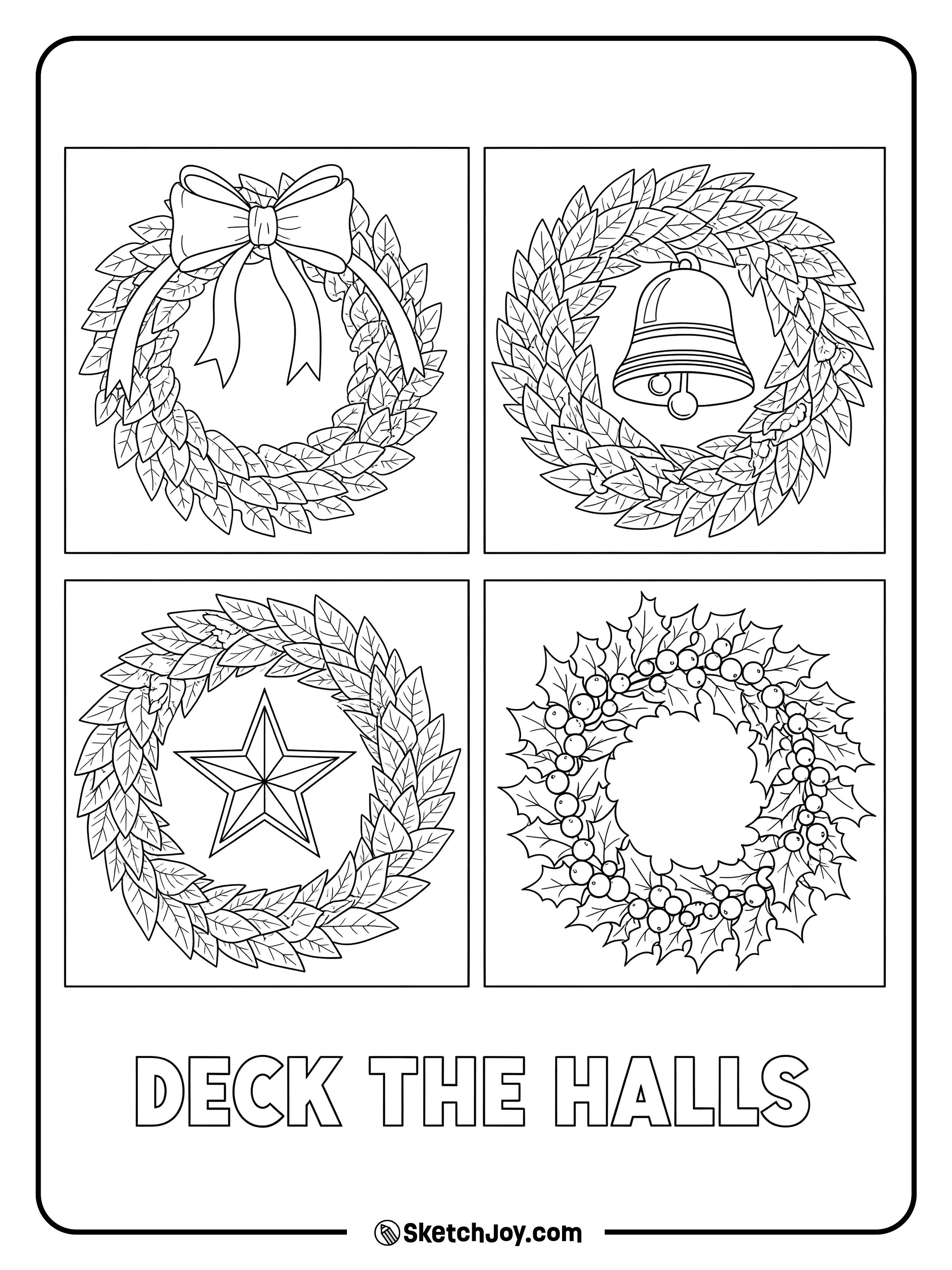 Four wreaths show simple styles in one frame.