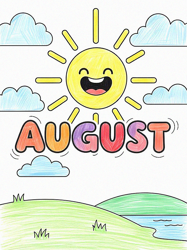 August Coloring Pages