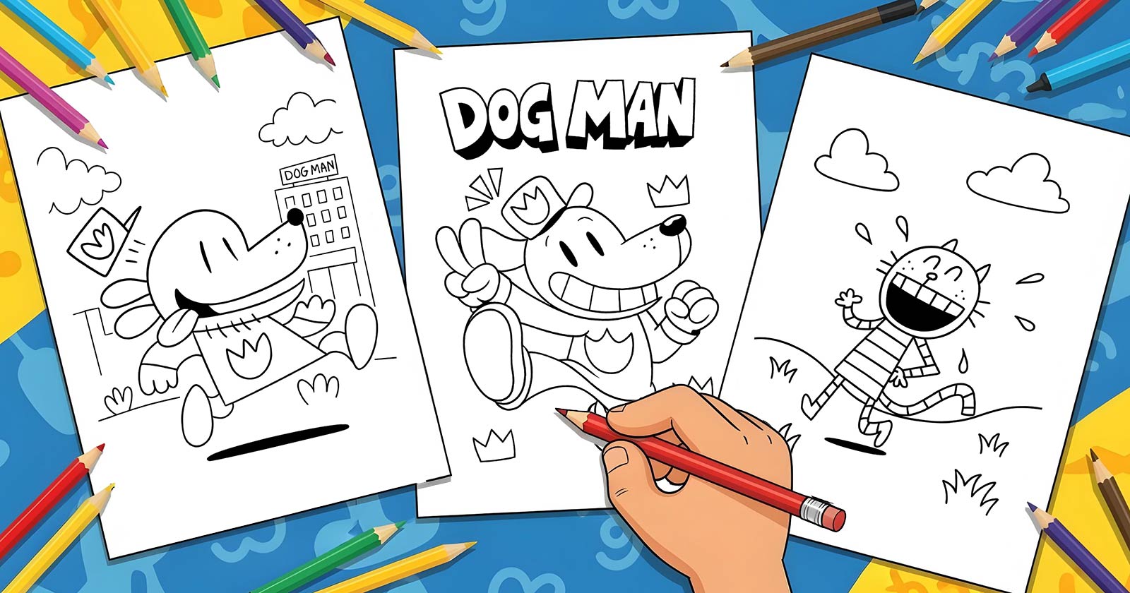 Printable Coloring Pages for Dog Man