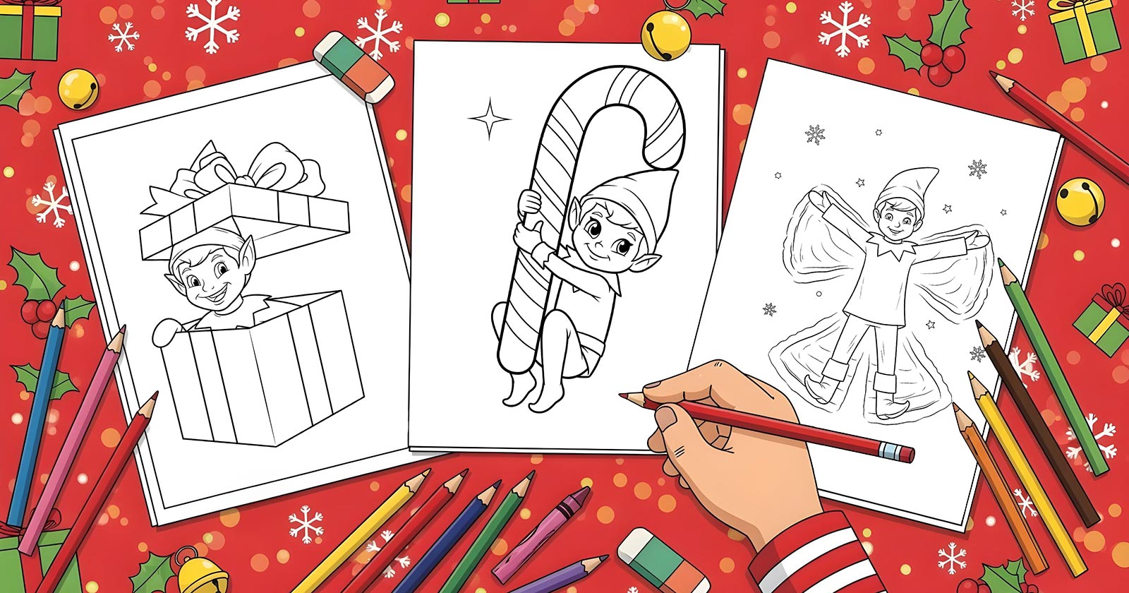 Printable Coloring Pages for Elf on the Shelf