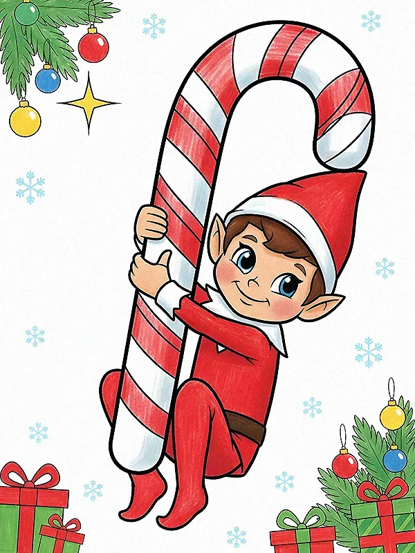 Elf on the Shelf Coloring Pages