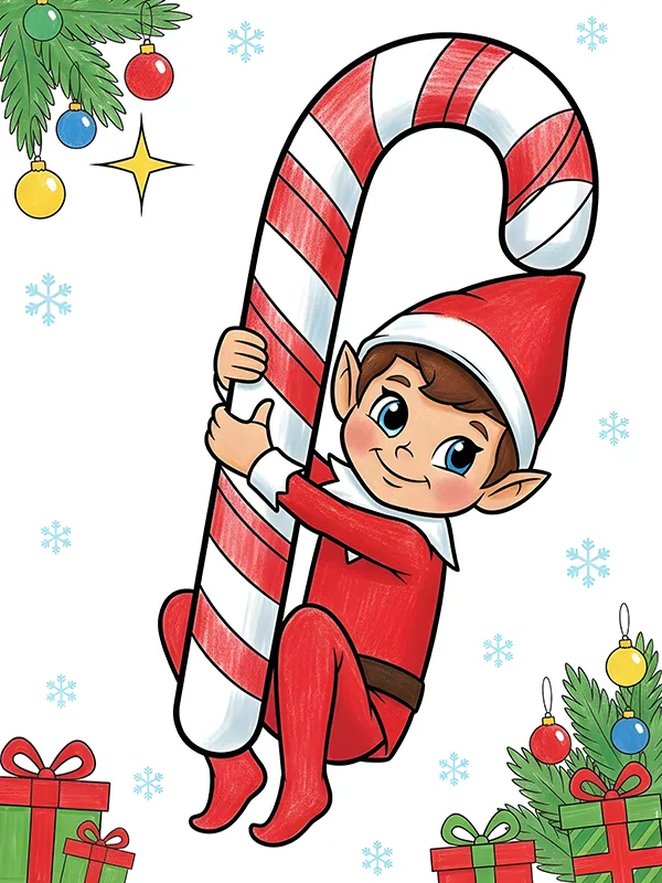 Elf on the Shelf Coloring Pages