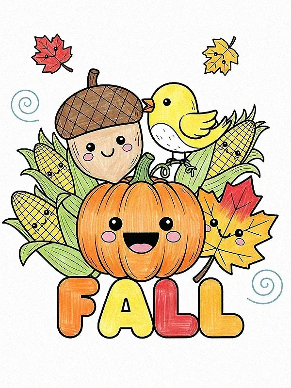 Autumn and Fall Coloring Pages