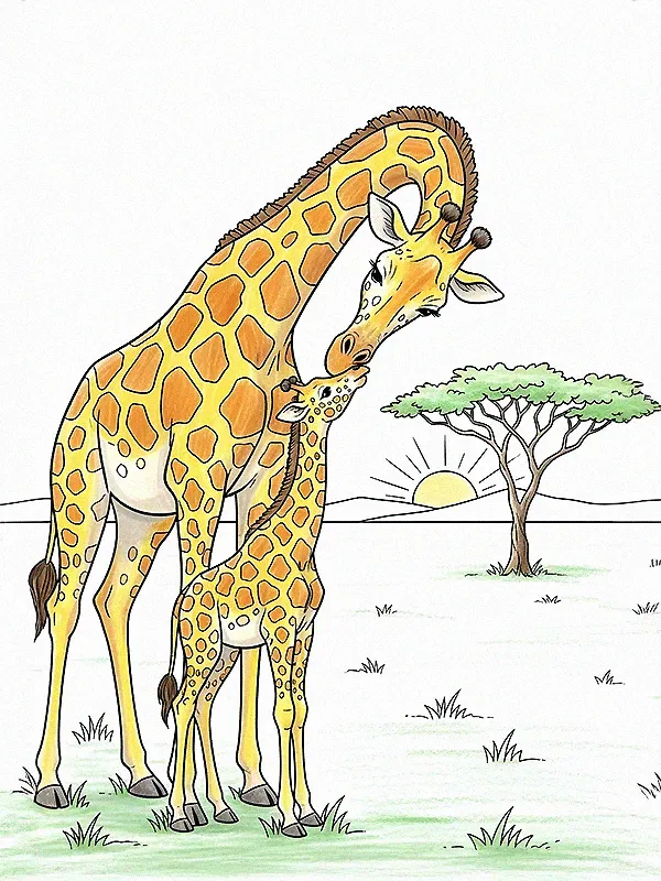 Giraffe Coloring Pages