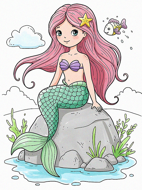 Mermaid Coloring Pages
