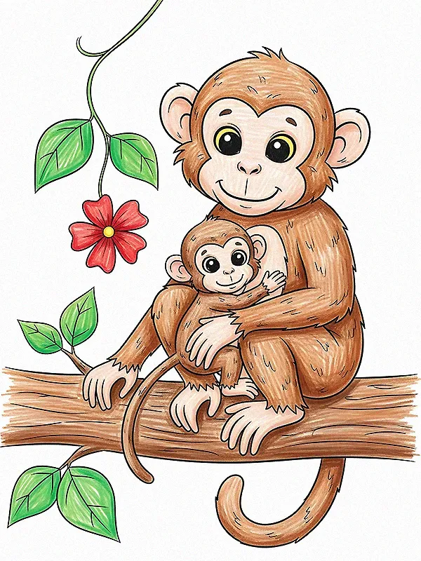 Monkey Coloring Pages