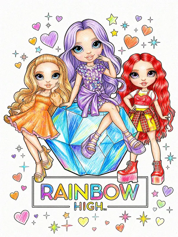 Rainbow High Coloring Pages