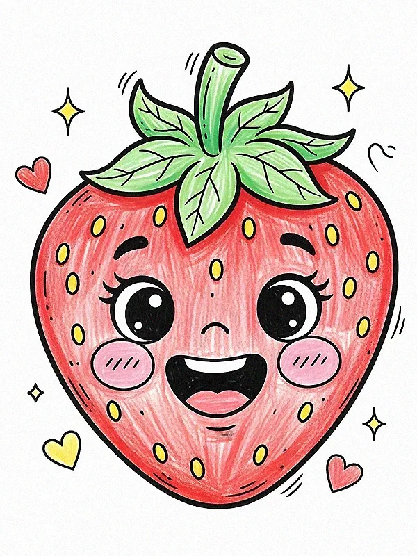 Strawberry Coloring Pages