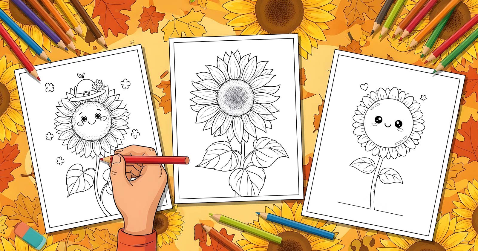Printable Coloring Pages for Sunflower
