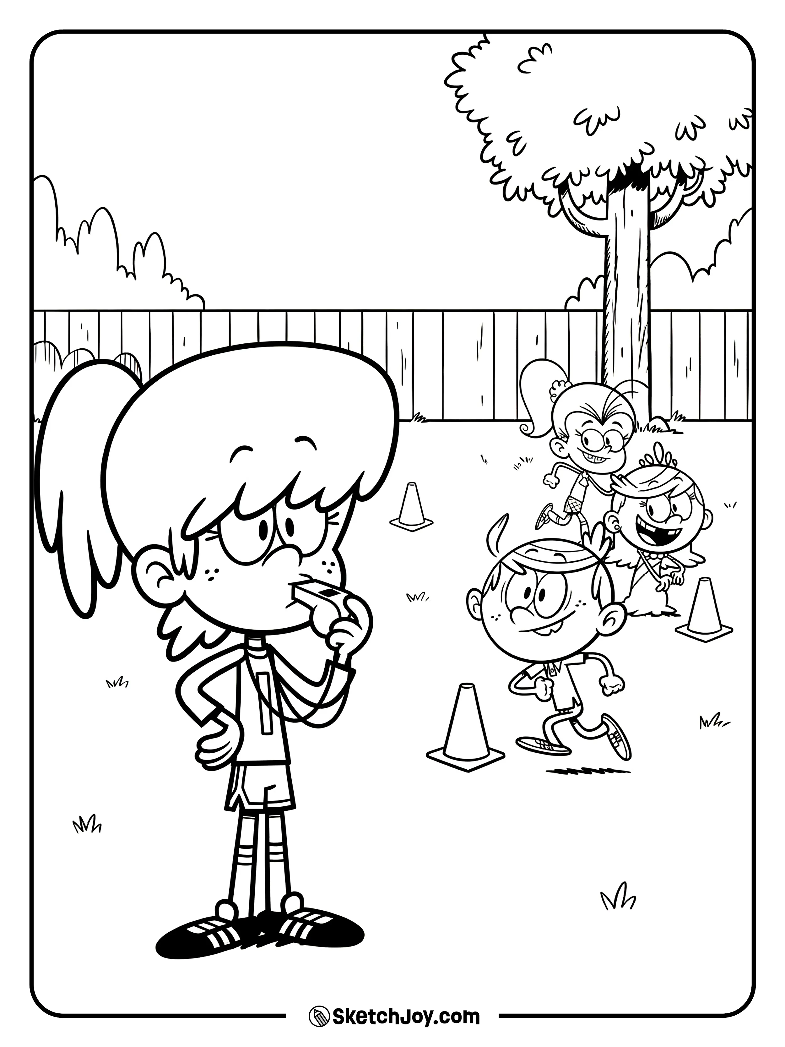 Lynn Jr runs a mini game while the siblings join in.