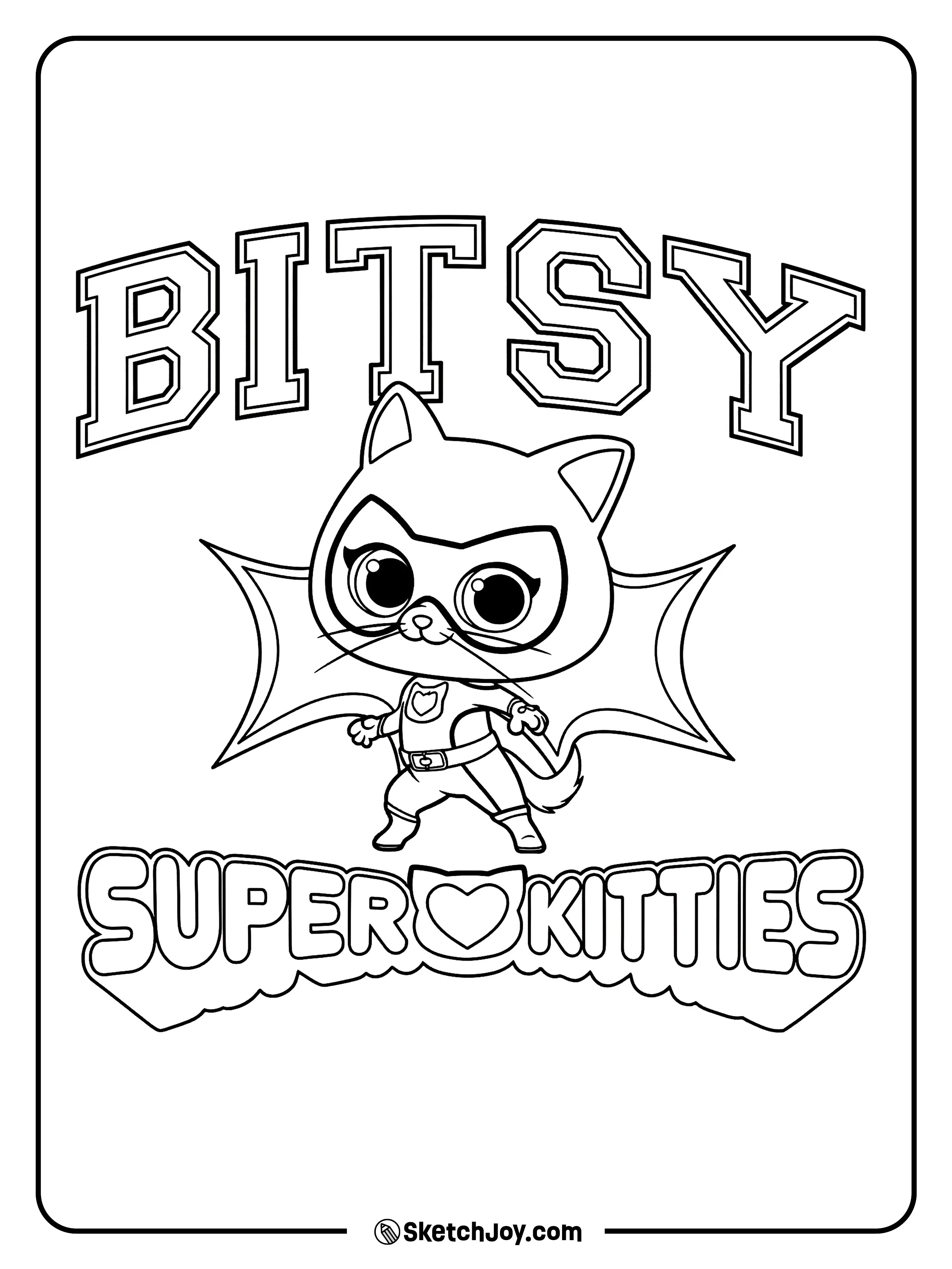 Bitsy looks alert and ready for action in her super suit.