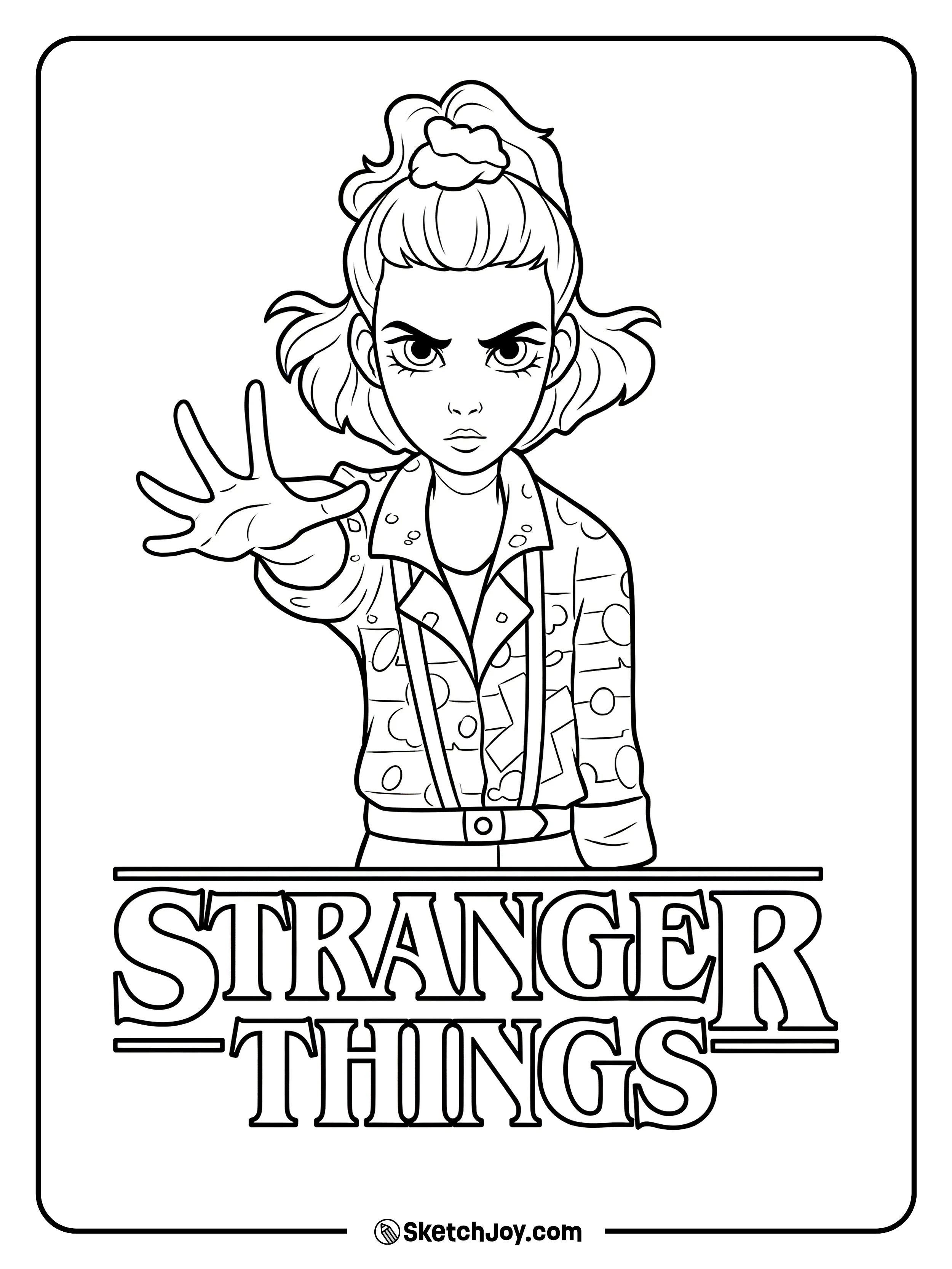 Eleven steps forward with one hand stretched out in a power pose.