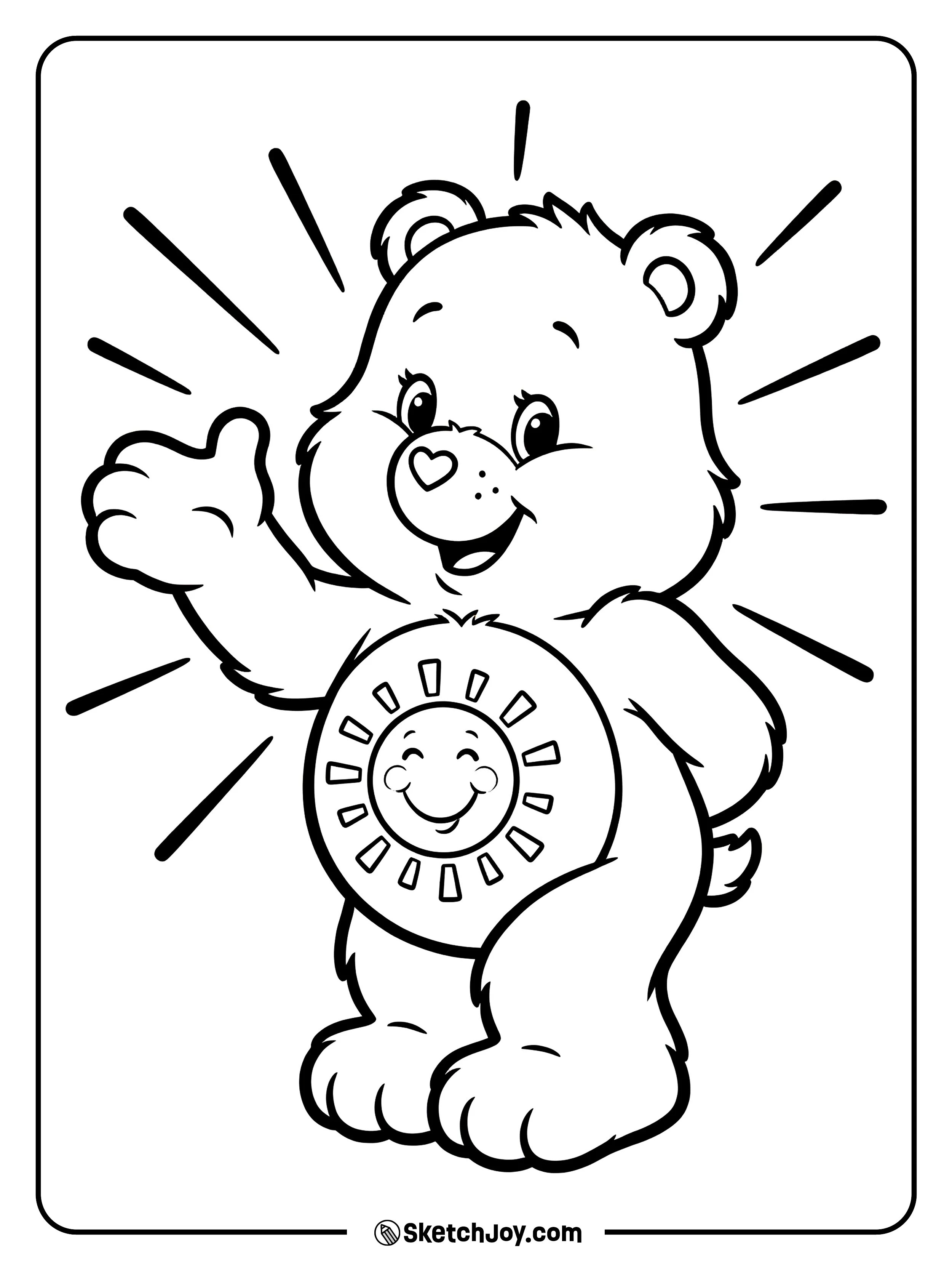 Funshine Bear gives a big thumbs up and smiles wide.