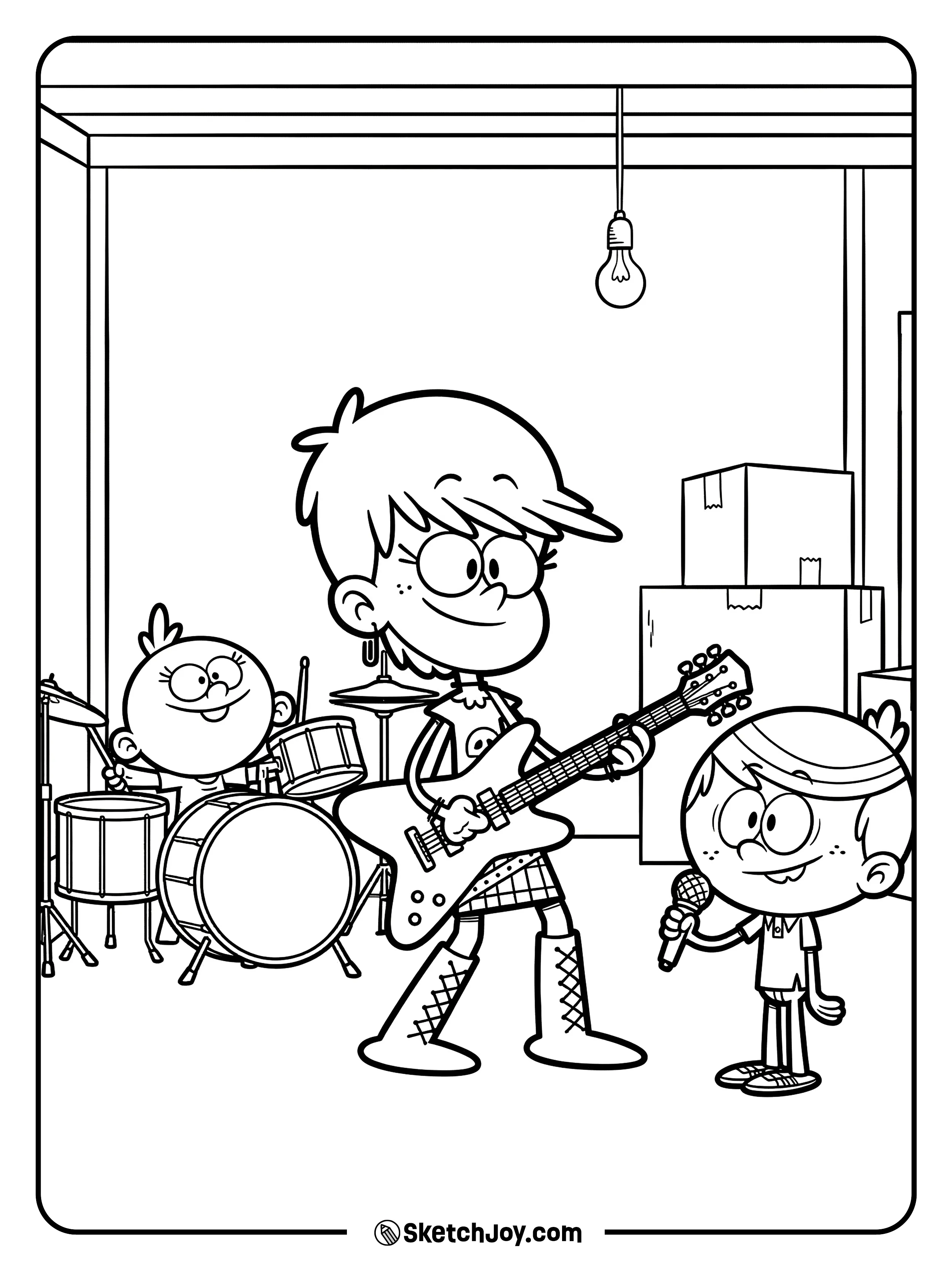 Luna leads a loud practice session with her family nearby.