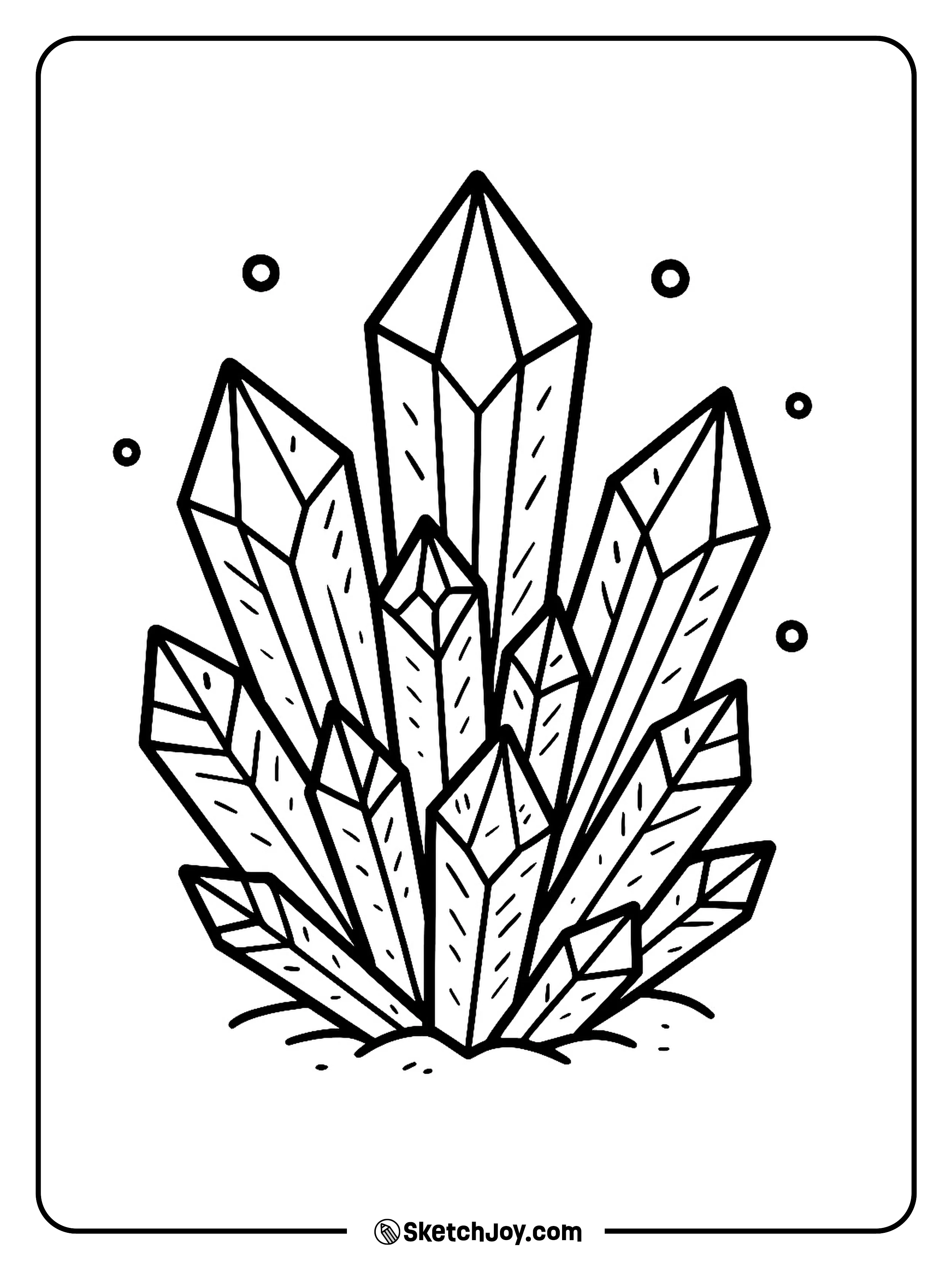 Sharp ice crystals form a clean geometric cluster.