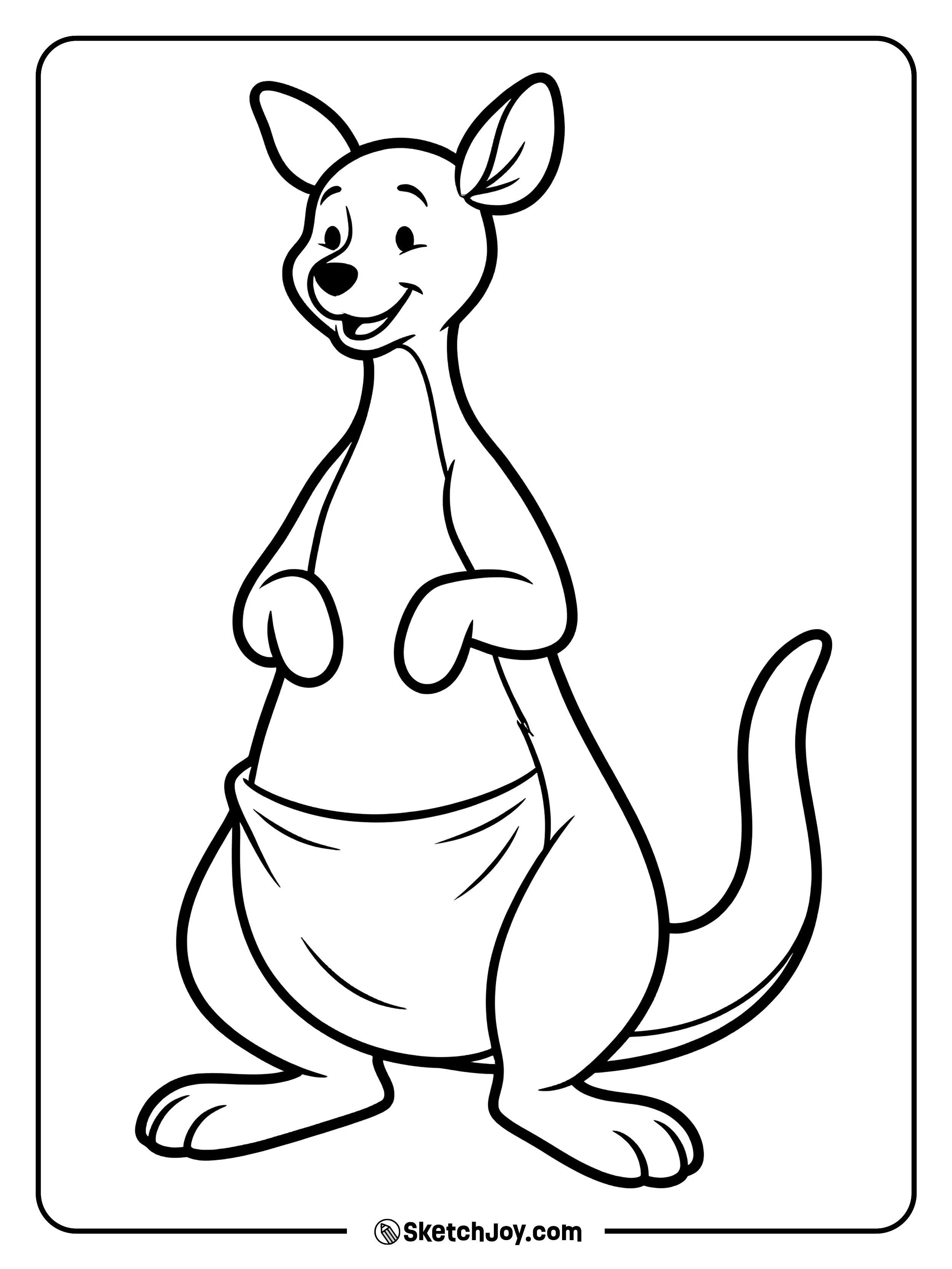 Kanga stands proudly with a warm smile.
