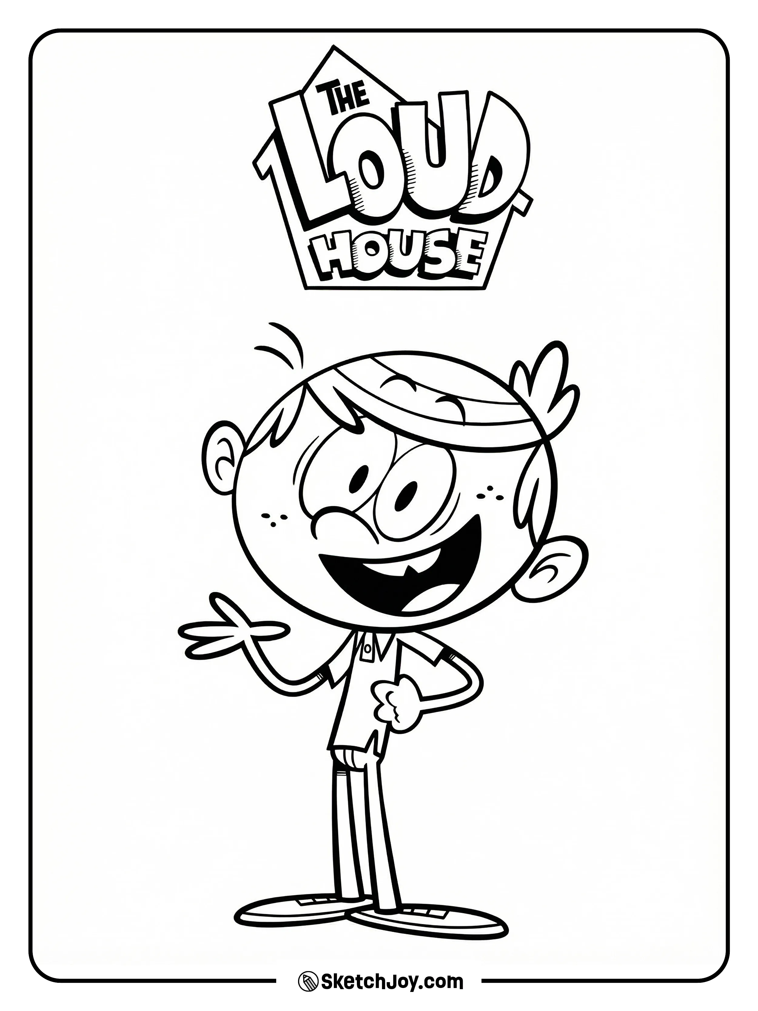 Lincoln Loud waves with a big grin under The Loud House logo.